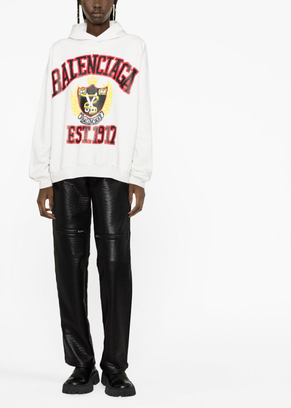 White Diy College Hoodie Balenciaga оригінал – Купити в Україні – вид ззаду