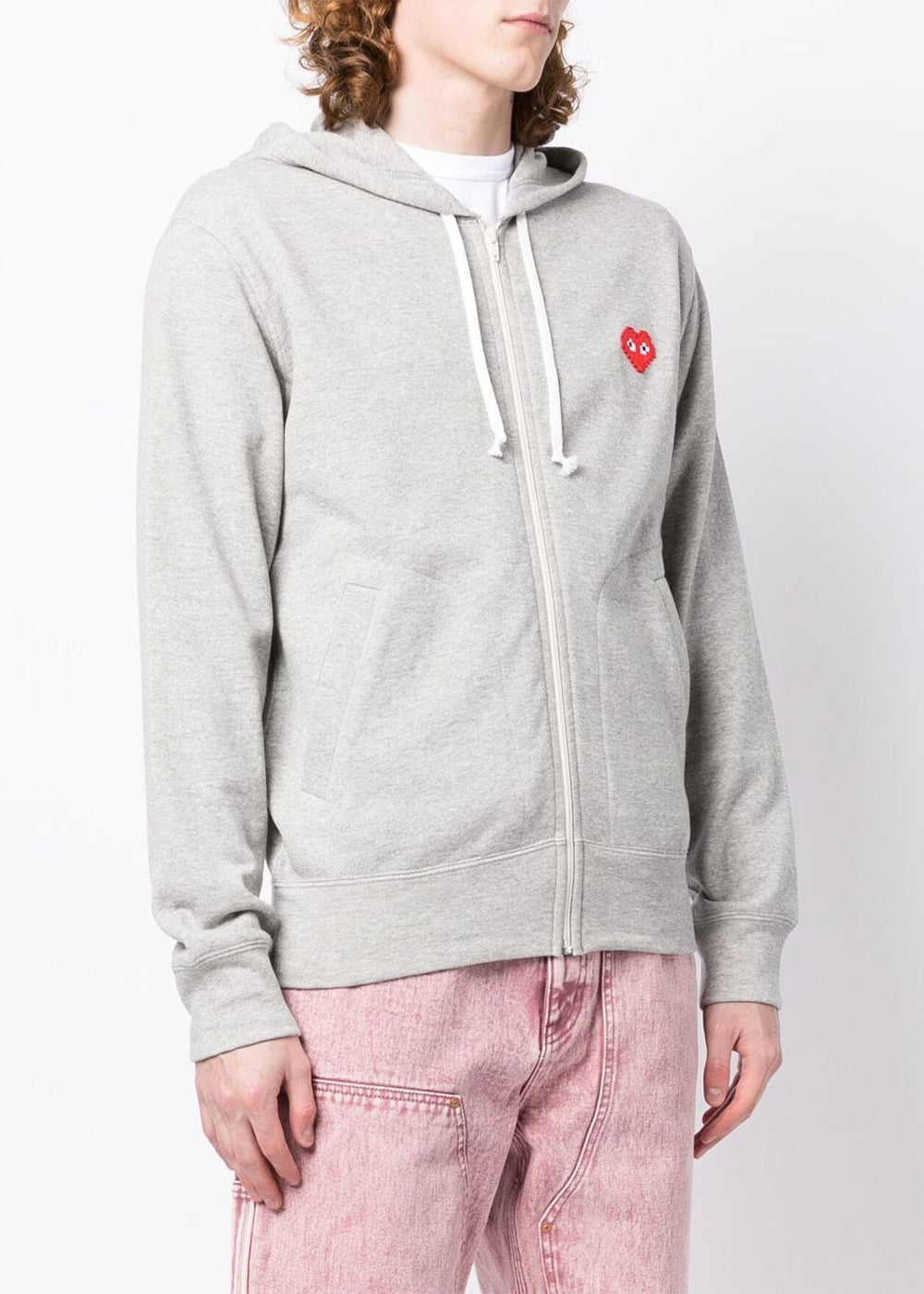 Grey & Red Hooded Sweatshirt Comme des garcons оригінал – Купити в Україні – вид ззаду