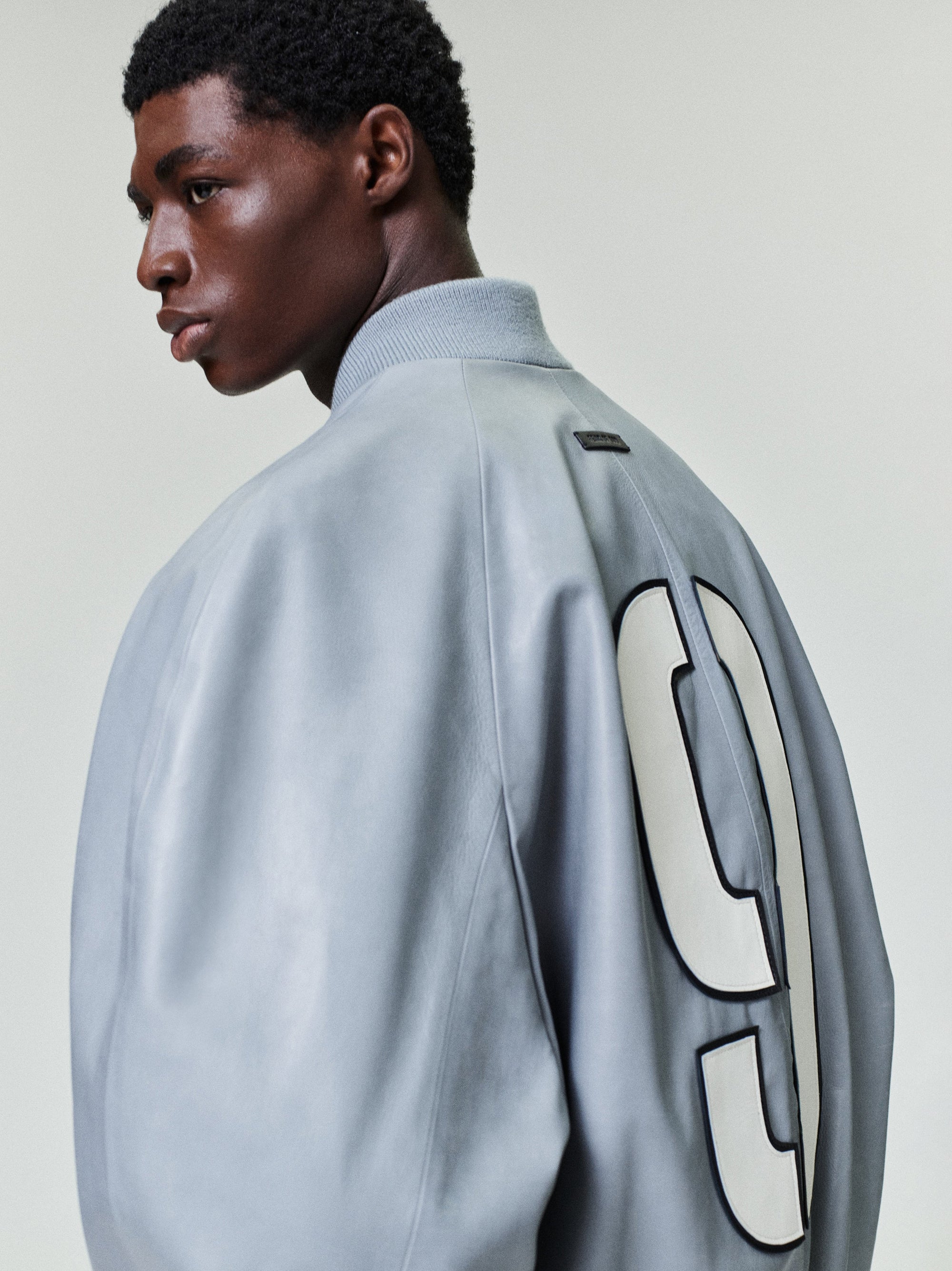 Leather 9 Raglan Bomber Jacket Fear of god – Гарантія оригінальності – боковий вид