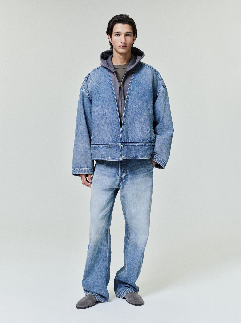 Denim Lapelless Jacket Fear of god оригінал – Купити в Україні – боковий вид