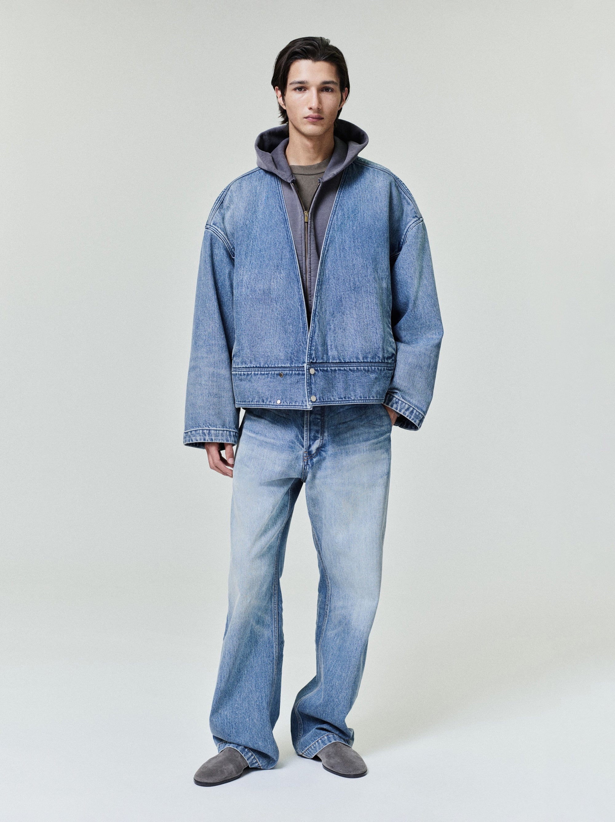 Denim Lapelless Jacket Fear of god оригінал – Купити в Україні – боковий вид