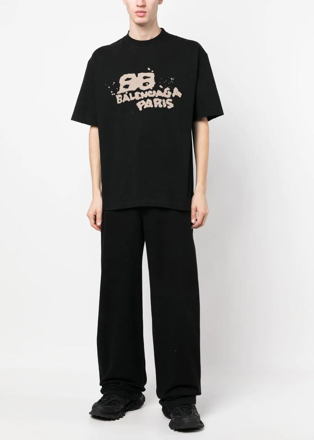 Black Logo-Print T-Shirt Balenciaga – Гарантія оригінальності – вид ззаду