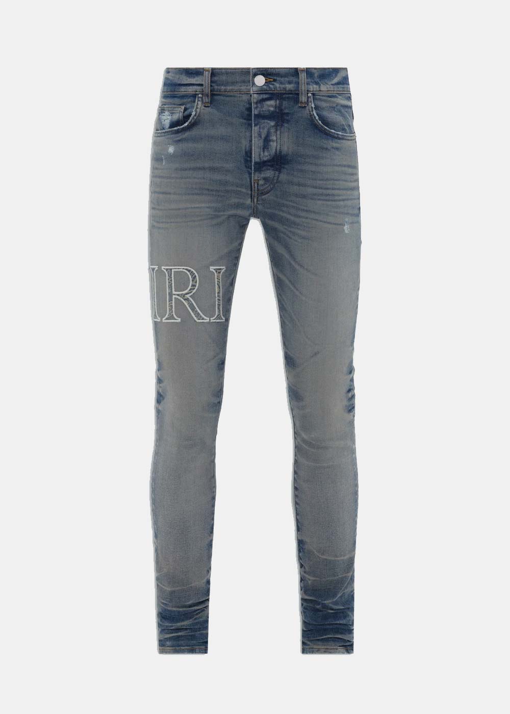 Vintage Indigo Core Logo Bandana Jacquard Jeans Amiri – Гарантія оригінальності – боковий вид