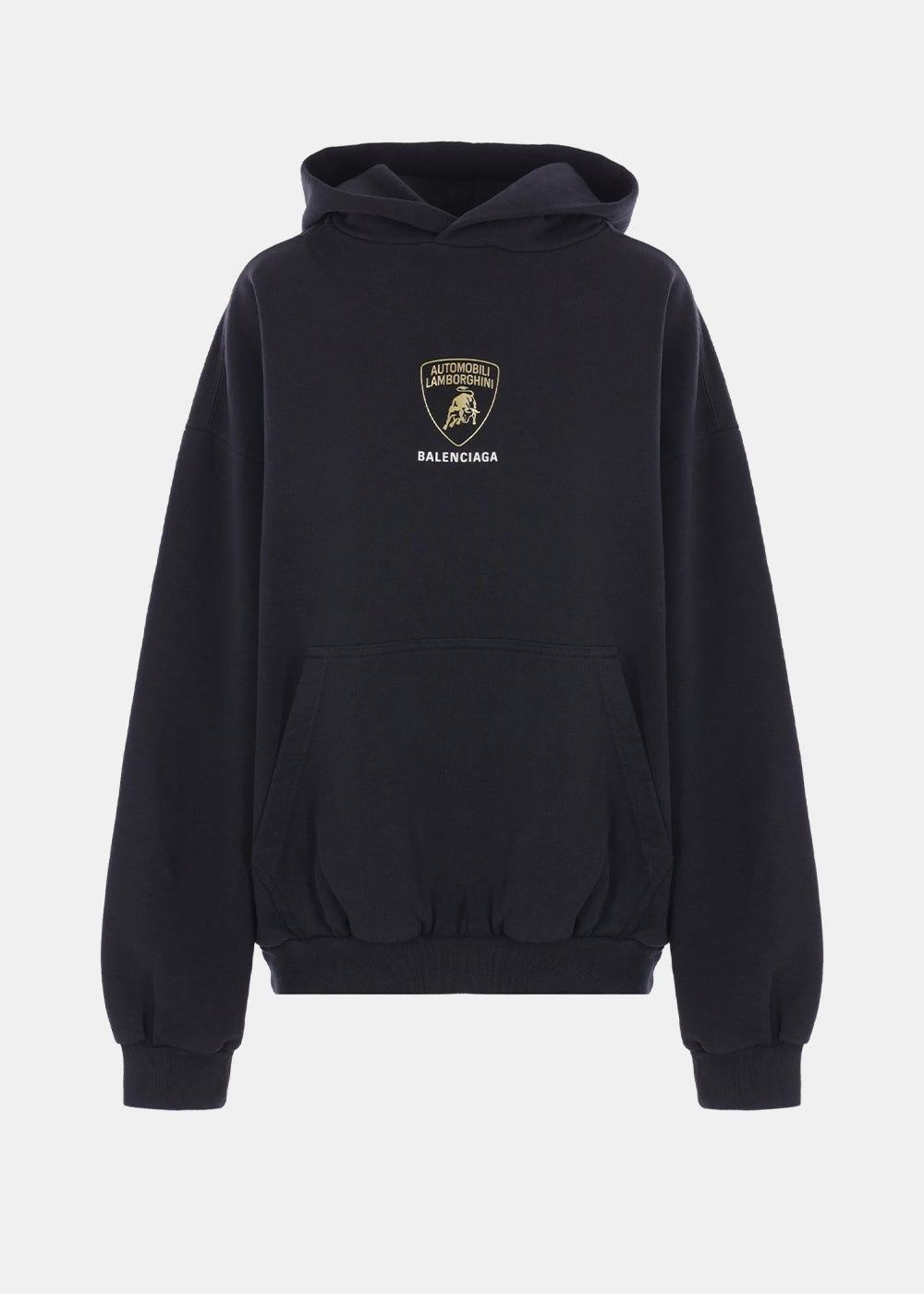 Faded Black Lambo Shield Medium Fit Hoodie Balenciaga – Гарантія оригінальності – боковий вид