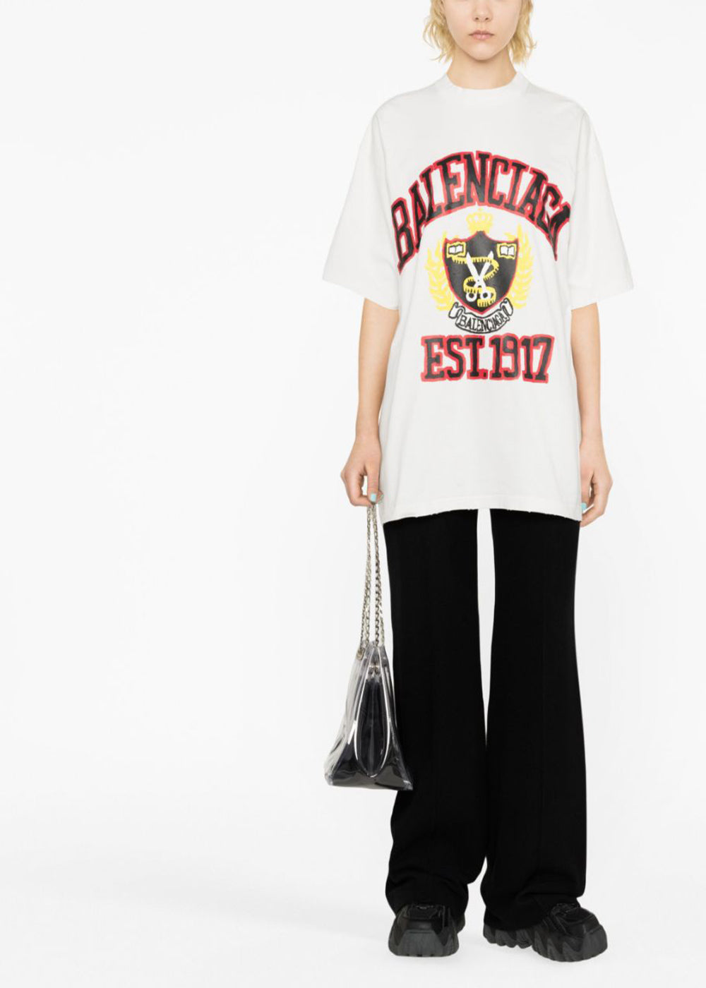 Оригінальна White Diy College T-Shirt Balenciaga – вид ззаду