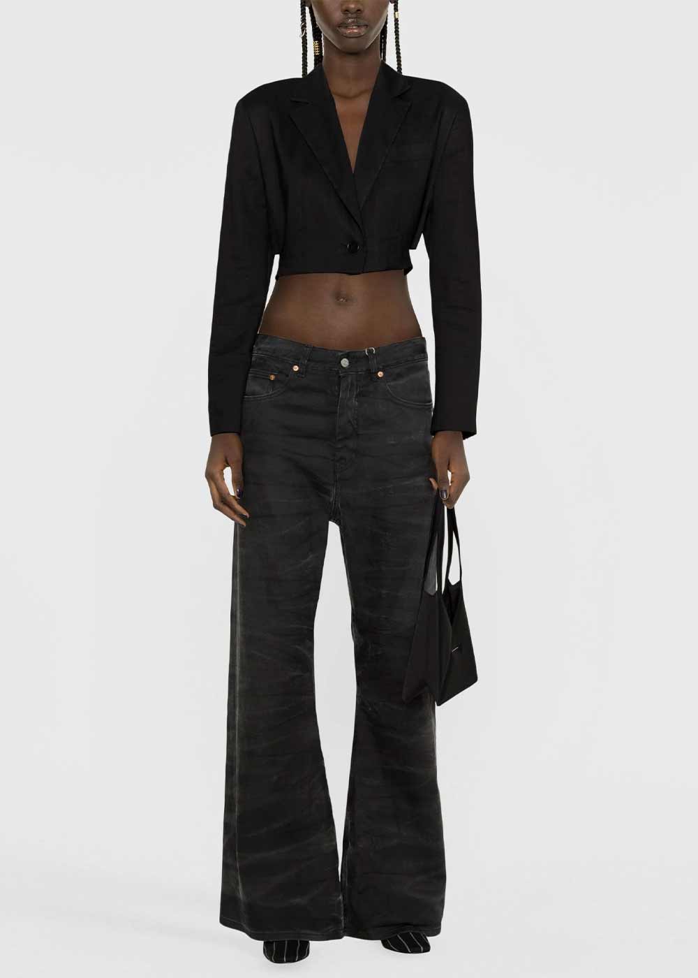 Black Crease-Effect Flared Jeans Maison margiela оригінал – Купити в Україні – вид ззаду