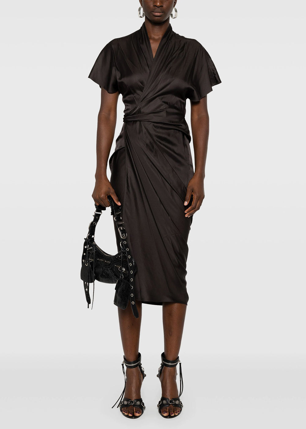 Washed Charmeuse Wrap Dress Rick owens оригінал – Купити в Україні – вид ззаду