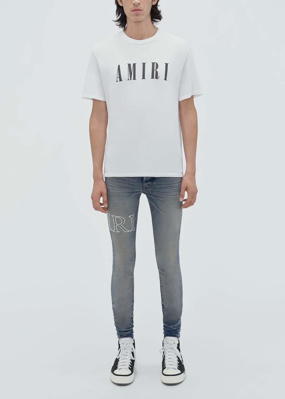 Vintage Indigo Core Logo Bandana Jacquard Jeans Amiri – Гарантія оригінальності – вид ззаду