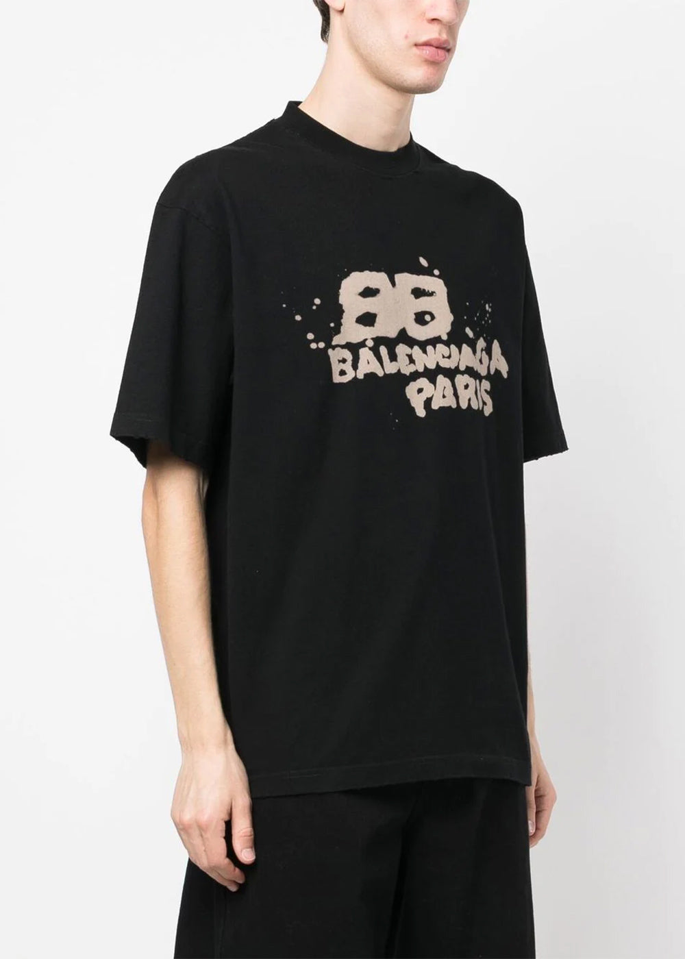 Black Logo-Print T-Shirt Balenciaga – Гарантія оригінальності – детальний вид