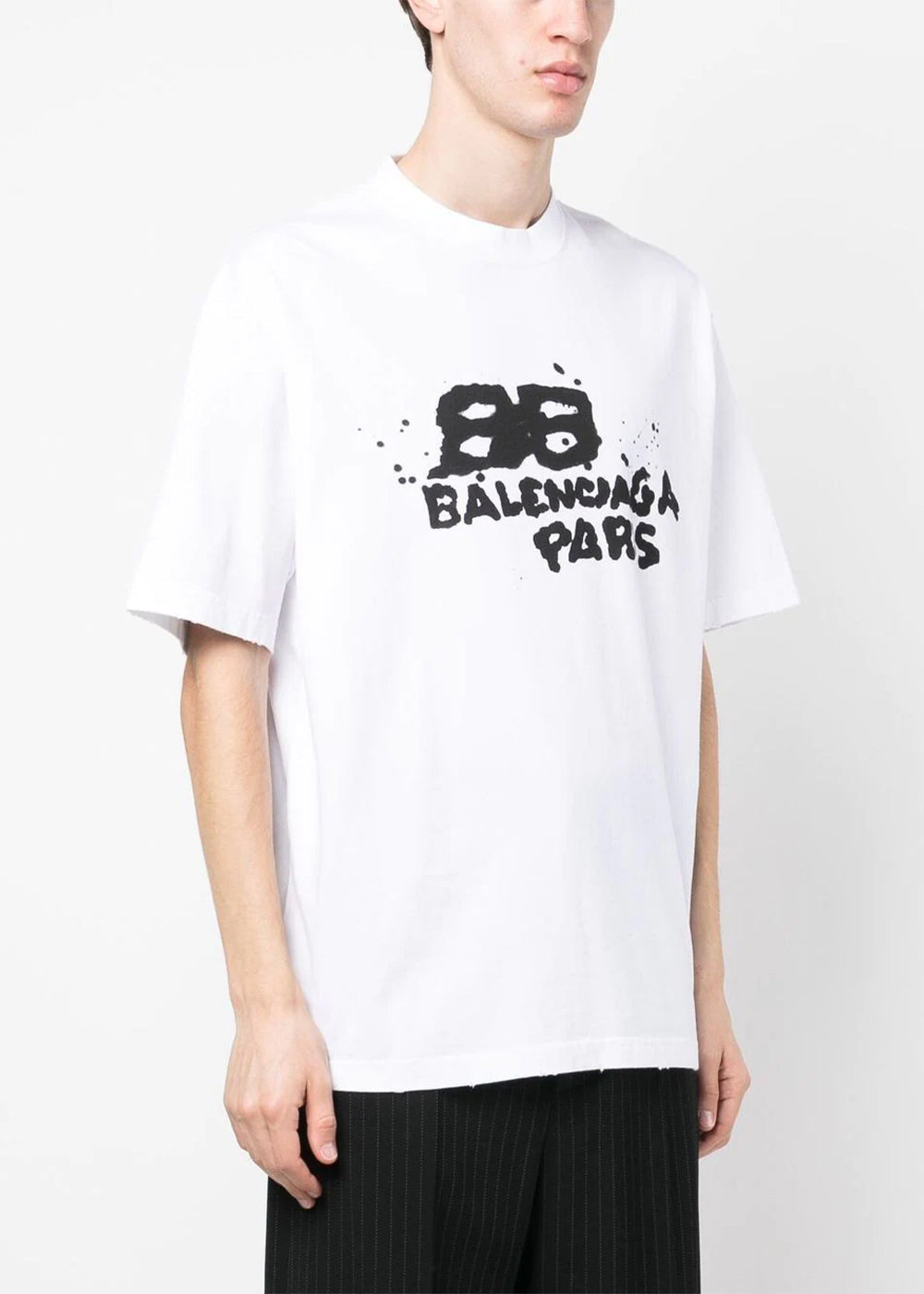 Оригінальна White Logo-Print T-Shirt Balenciaga – вид ззаду