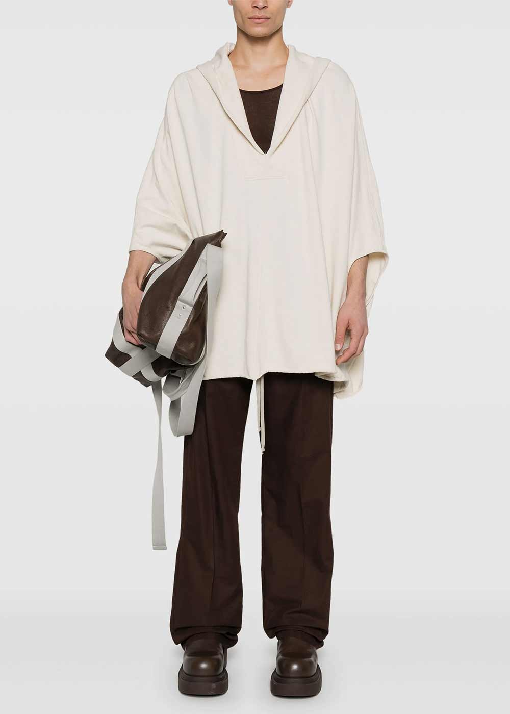 Natural Hooded Kaftan Rick owens – Гарантія оригінальності – вид ззаду