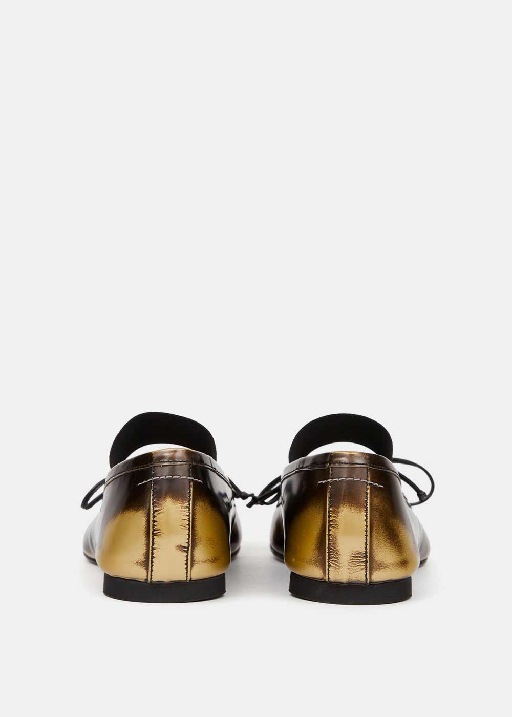 Оригінальна Black Gold Leather Ballet Shoes Maison margiela – детальний вид