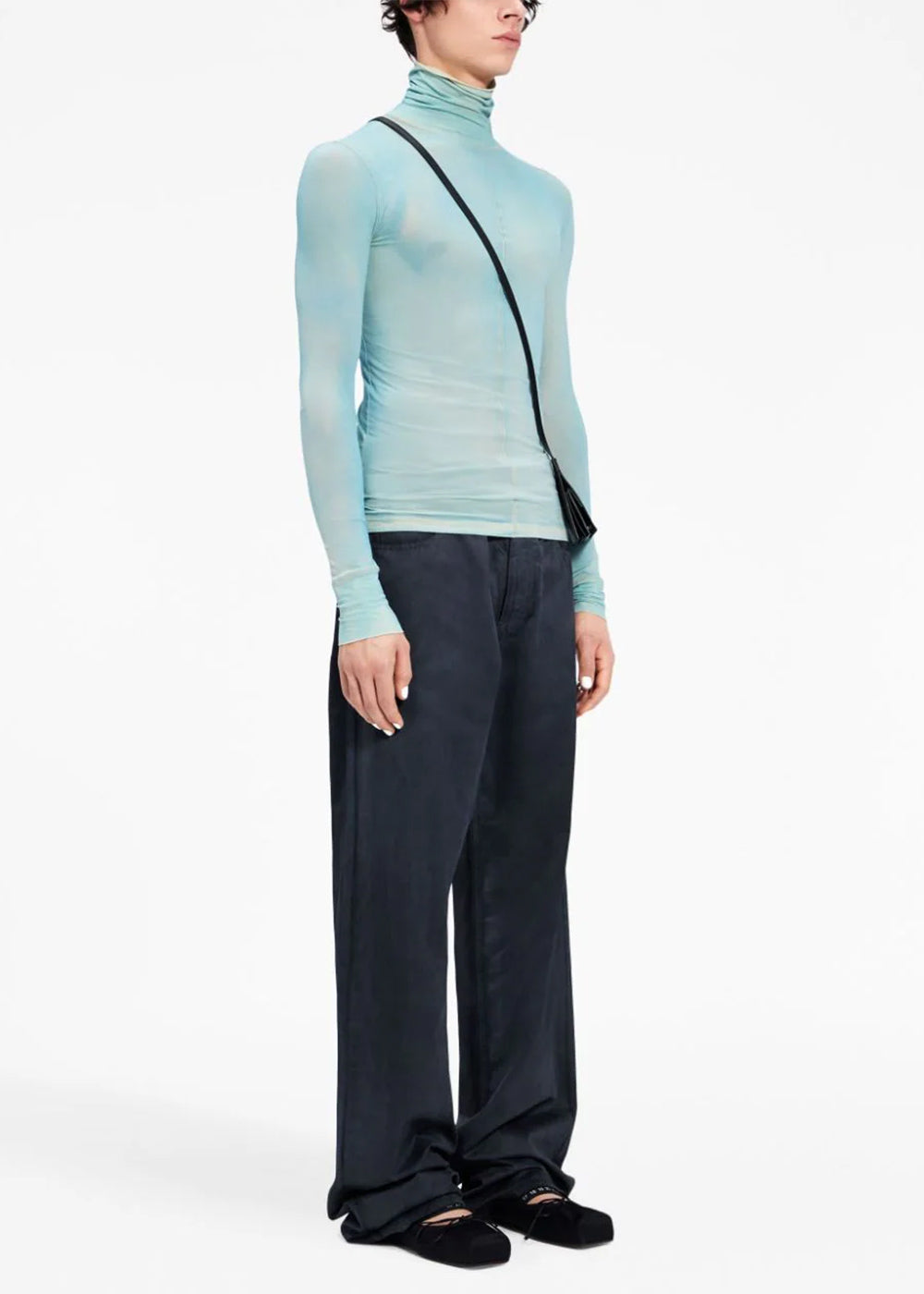 Оригінальна Blue High-Neck Semi-Sheer Top Maison margiela – детальний вид