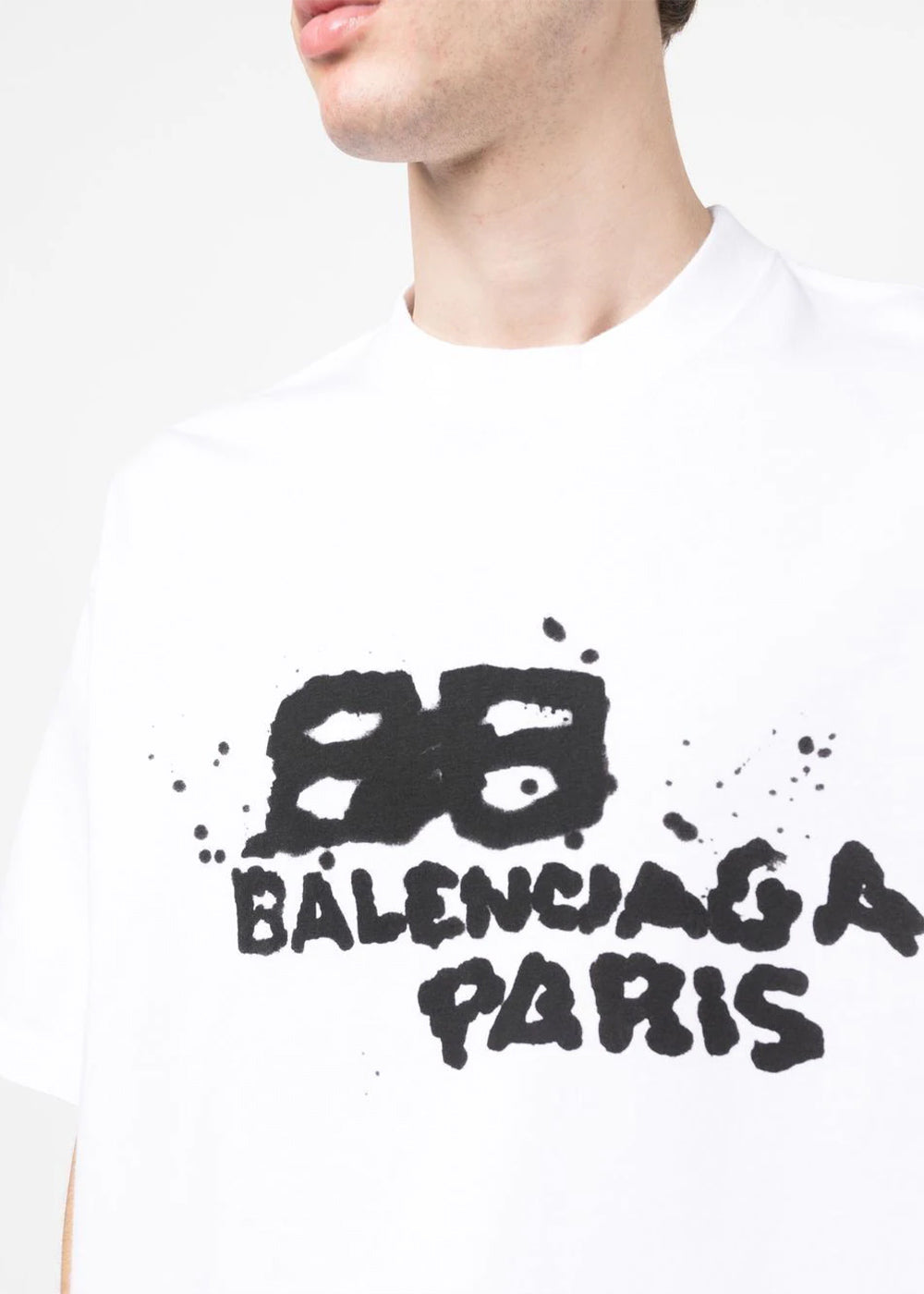 Оригінальна White Logo-Print T-Shirt Balenciaga – детальний вид