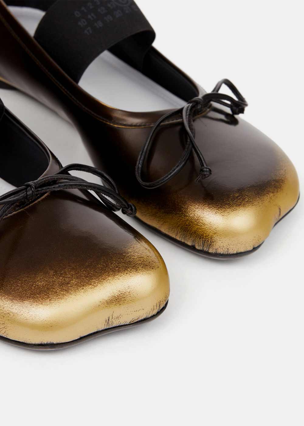 Оригінальна Black Gold Leather Ballet Shoes Maison margiela – збільшений вид