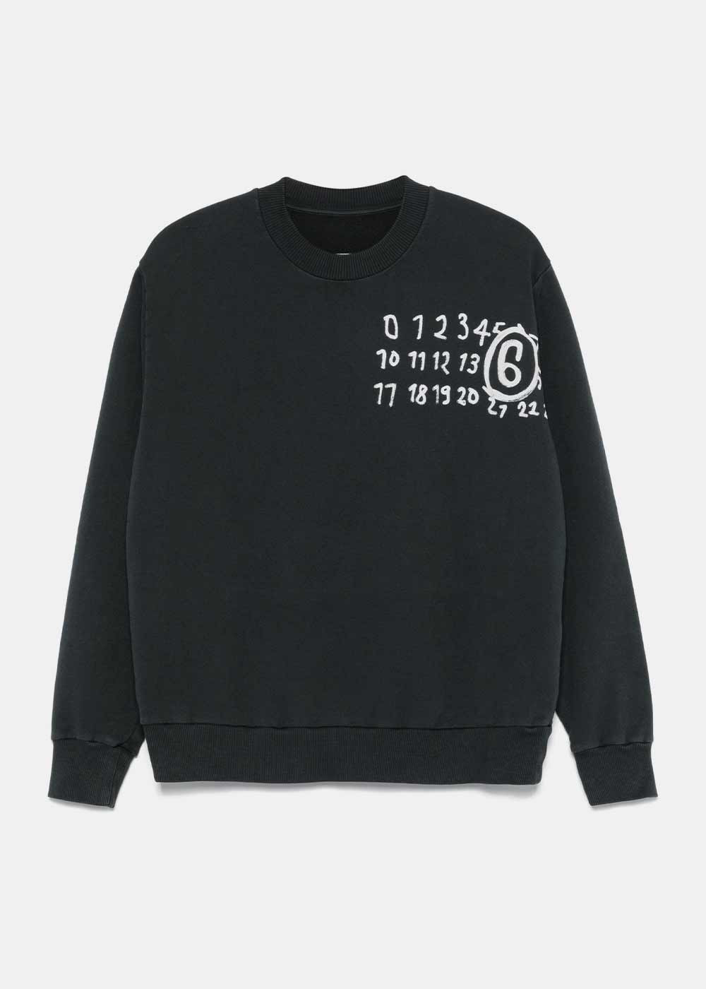 Оригінальна Black Numbers-Motif Sweatshirt Maison margiela – боковий вид