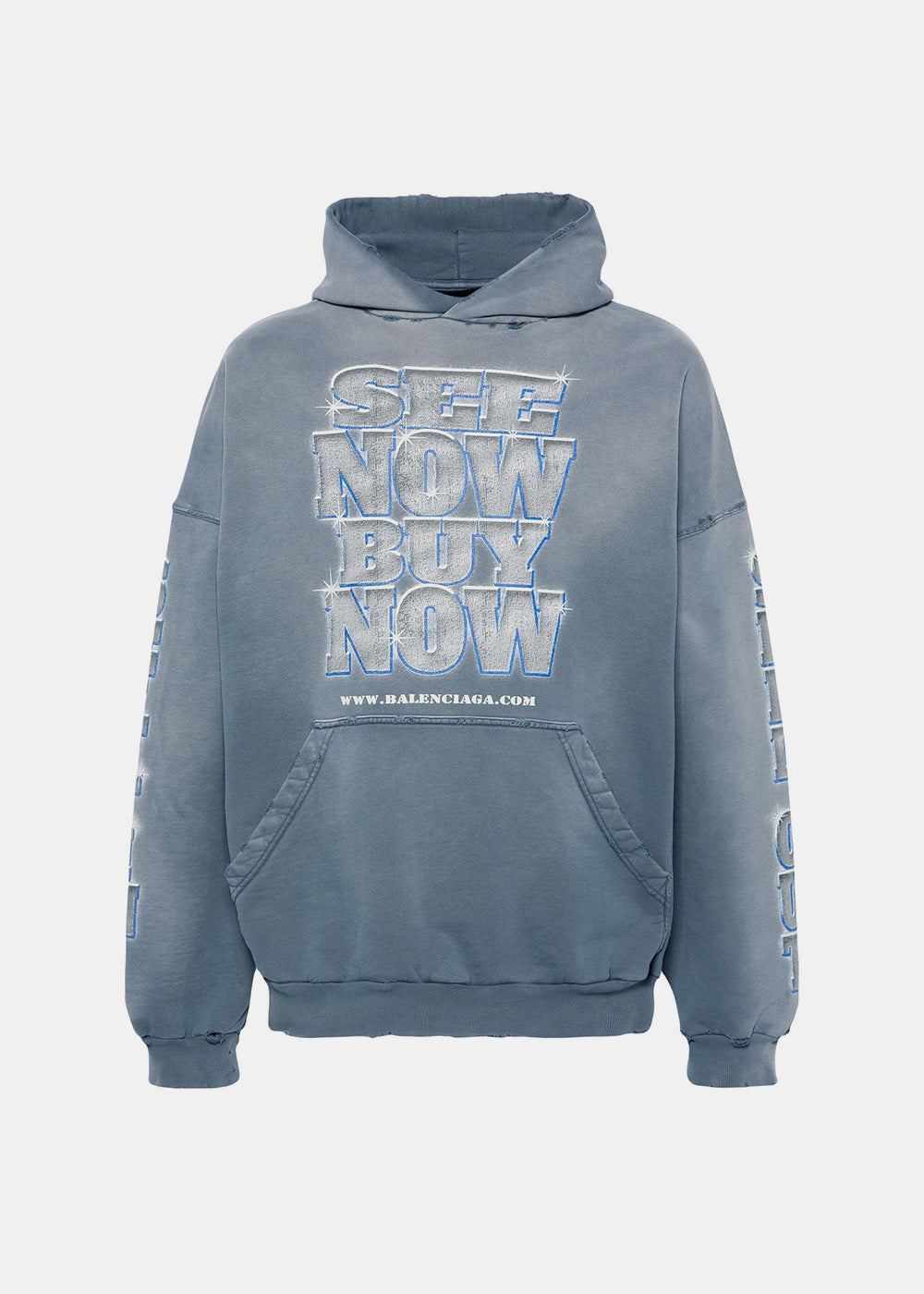 Blue See Now Buy Now Hoodie Balenciaga оригінал – Купити в Україні – боковий вид