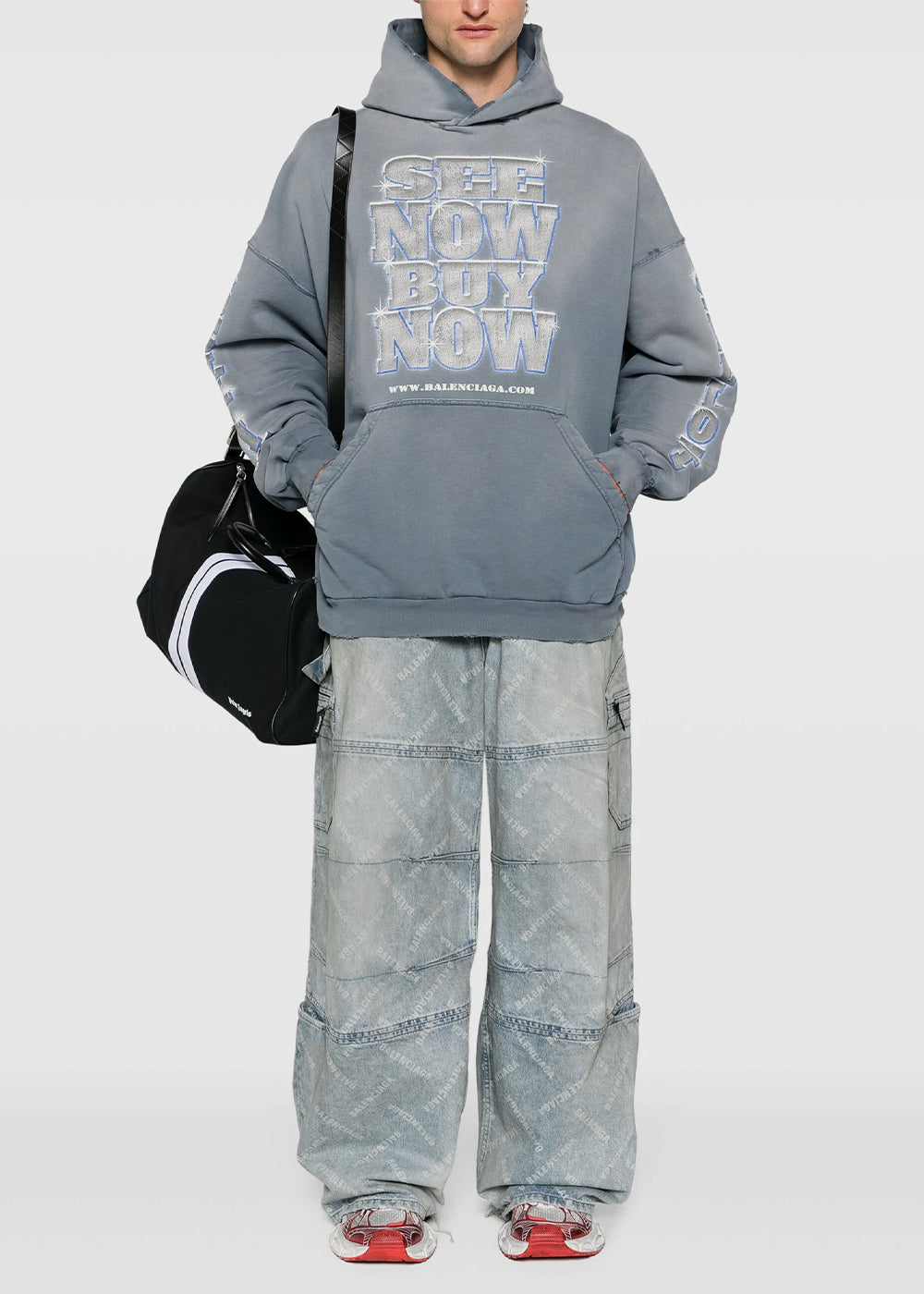 Blue See Now Buy Now Hoodie Balenciaga оригінал – Купити в Україні – вид ззаду
