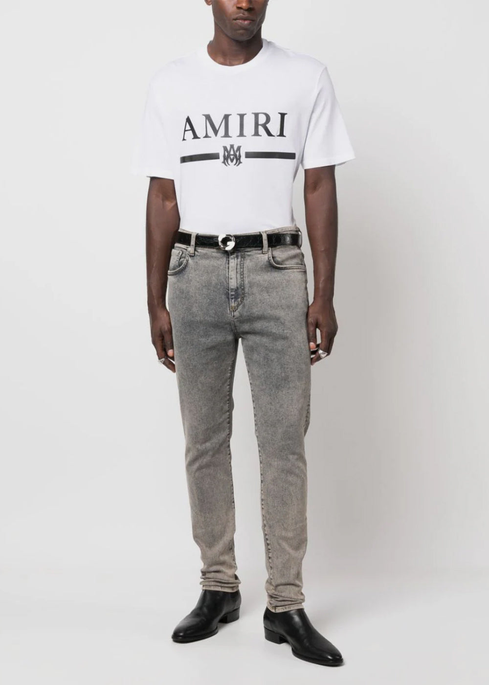 White M.a. Bar Logo T-Shirt Amiri – Гарантія оригінальності – вид ззаду