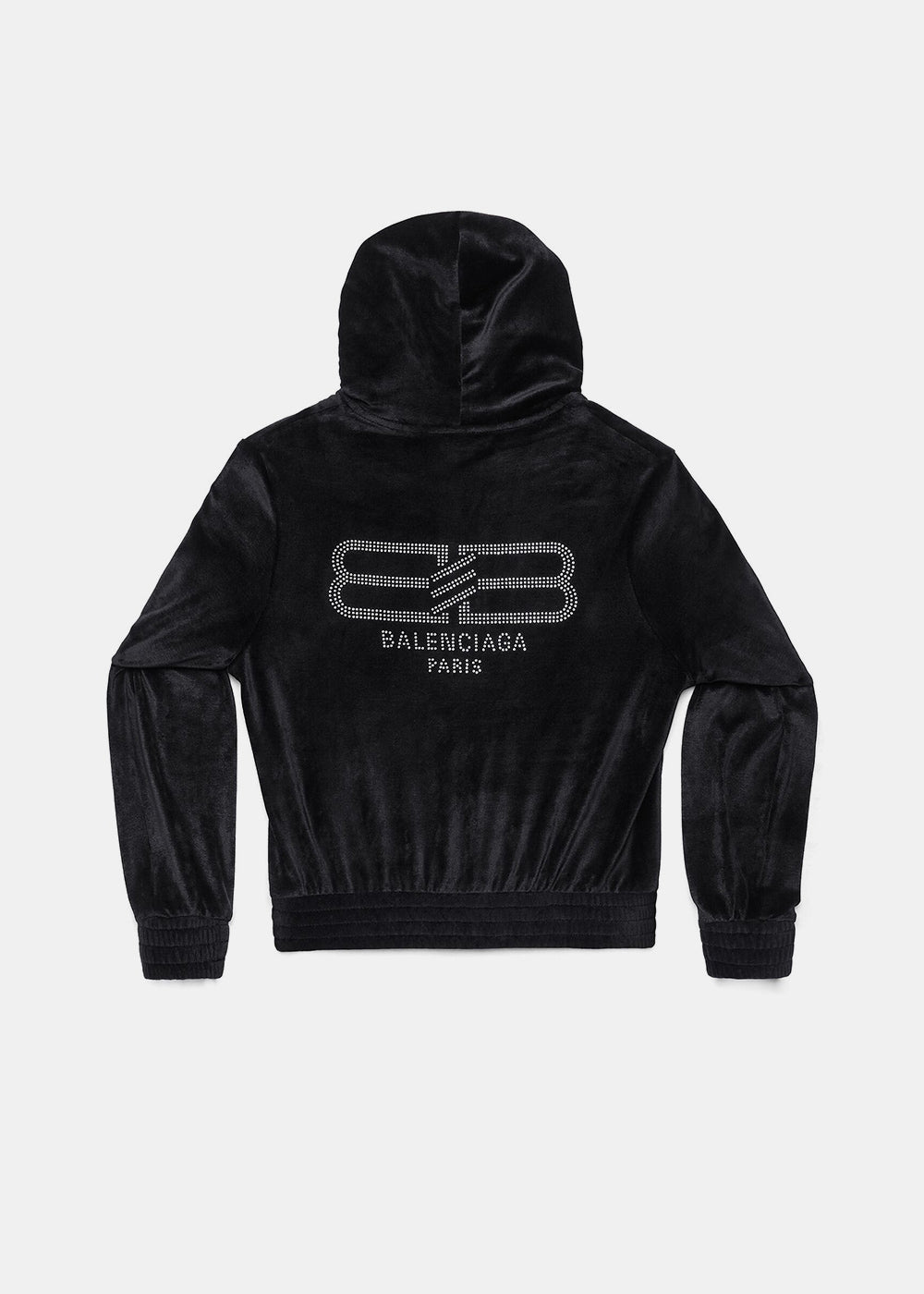 Black Bb Paris Fitted Zip Up Hoodie Balenciaga – Гарантія оригінальності – вид ззаду