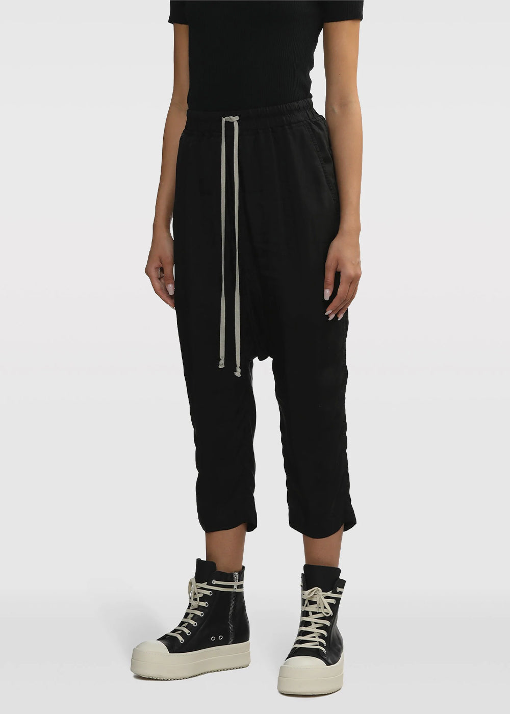 Black Drawstring Cropped Pants Rick owens оригінал – Купити в Україні – детальний вид