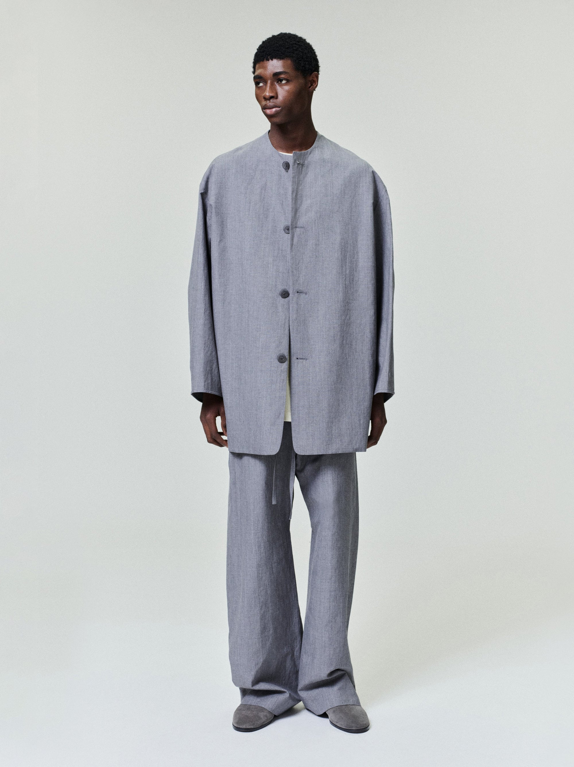 Wool Linen Collarless Sport Jacket Fear of god – Гарантія оригінальності – боковий вид