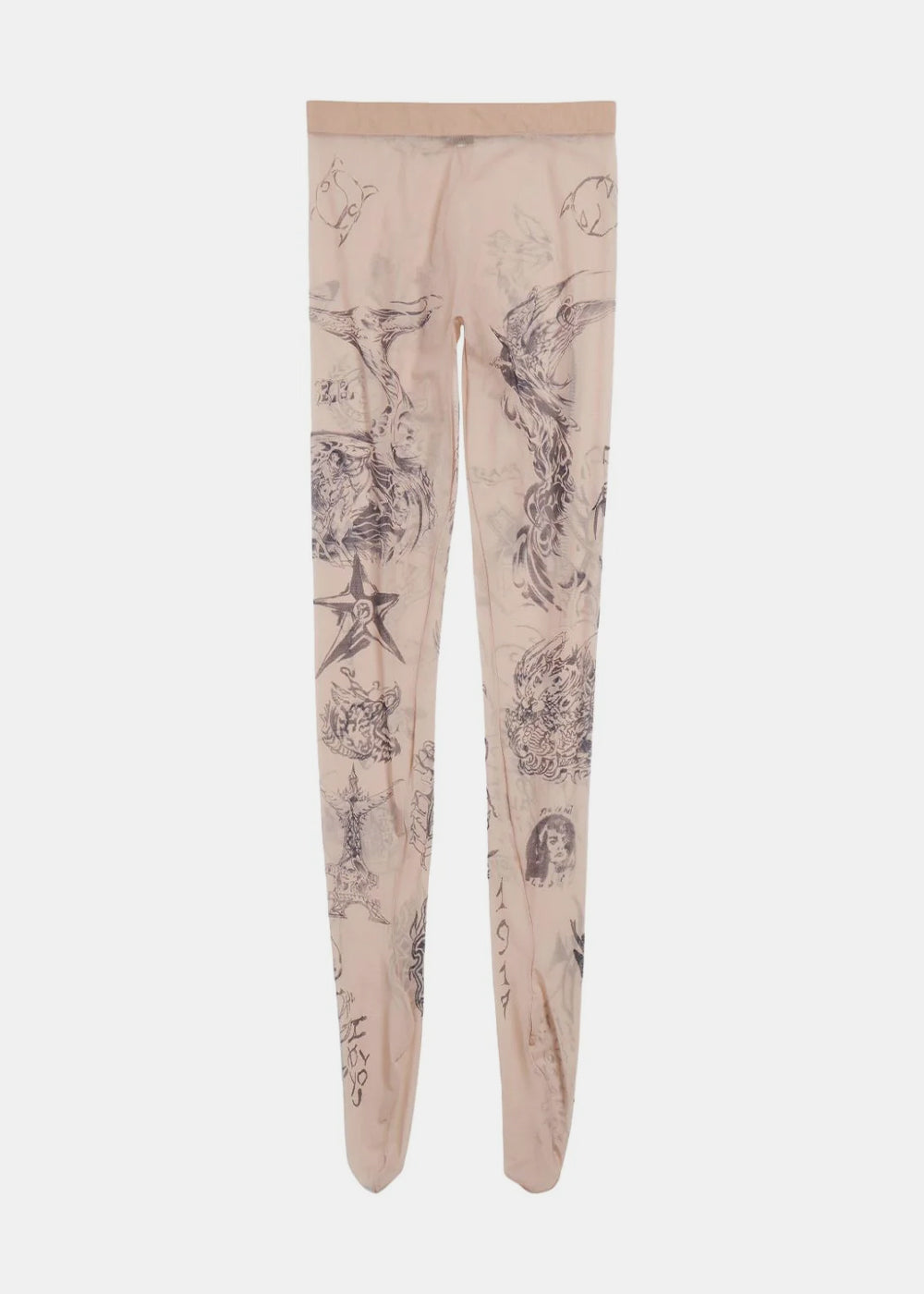 Beige Tattoo-Print Tights Balenciaga оригінал – Купити в Україні – боковий вид