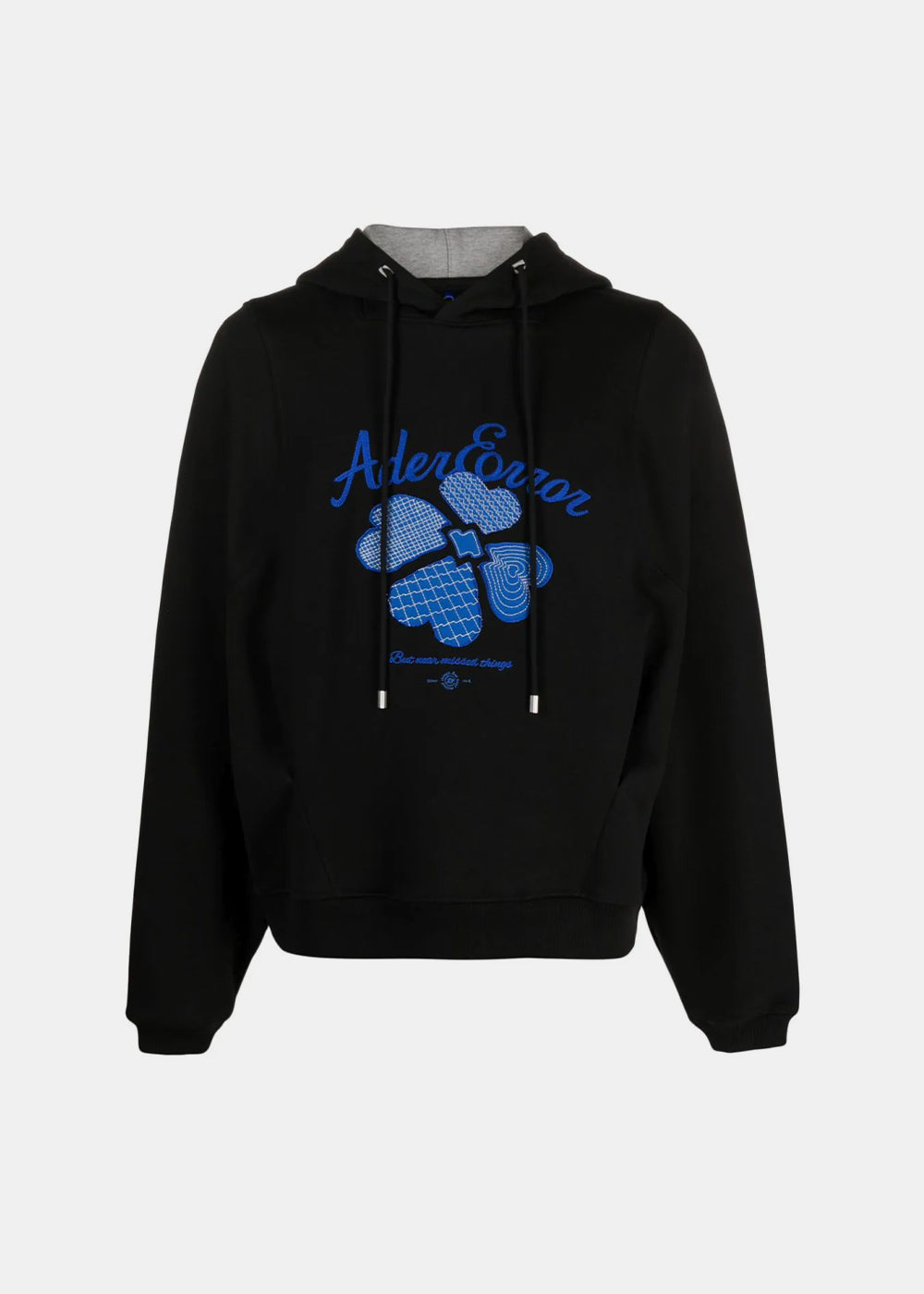 Black Embroidered-Logo Hoodie Ader error – Гарантія оригінальності – боковий вид