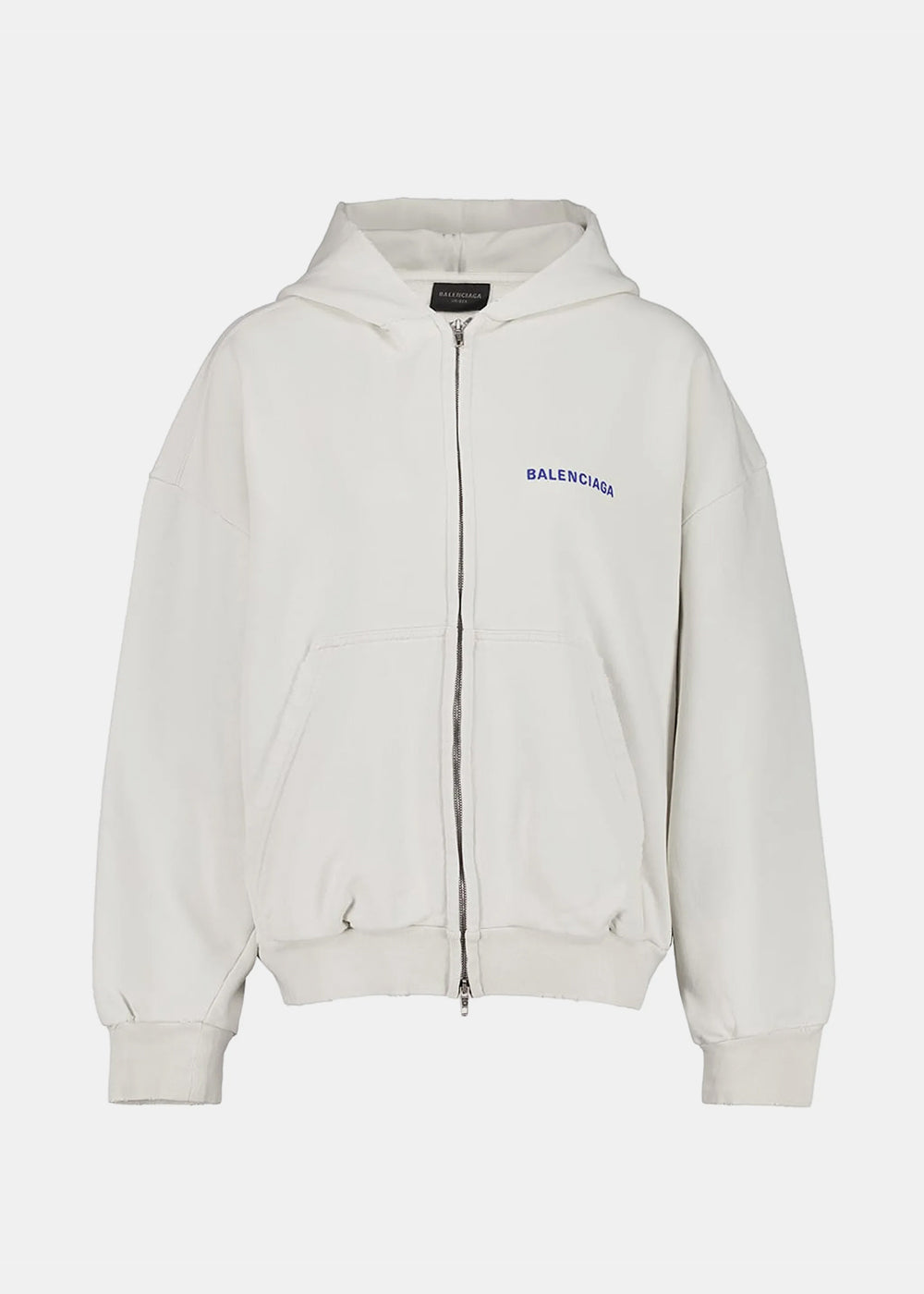 Dirty White Zip Up Hoodie Balenciaga оригінал – Купити в Україні – боковий вид