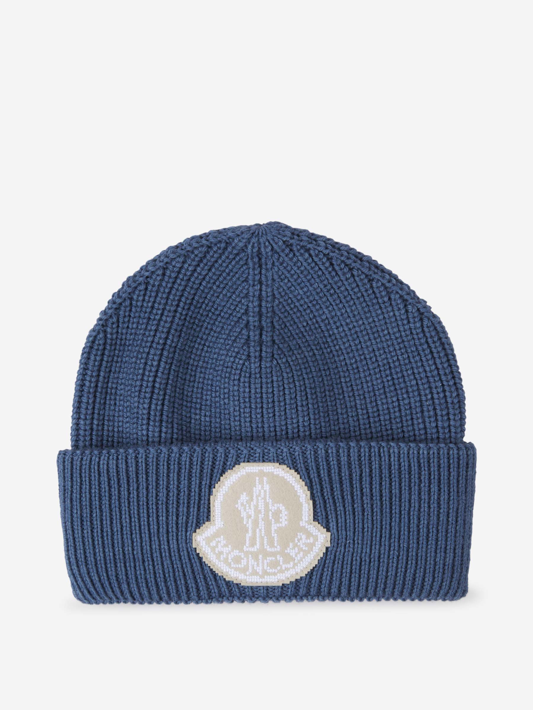 Logo Knitted Hat Moncler оригінал – Купити в Україні – боковий вид - MONCLER