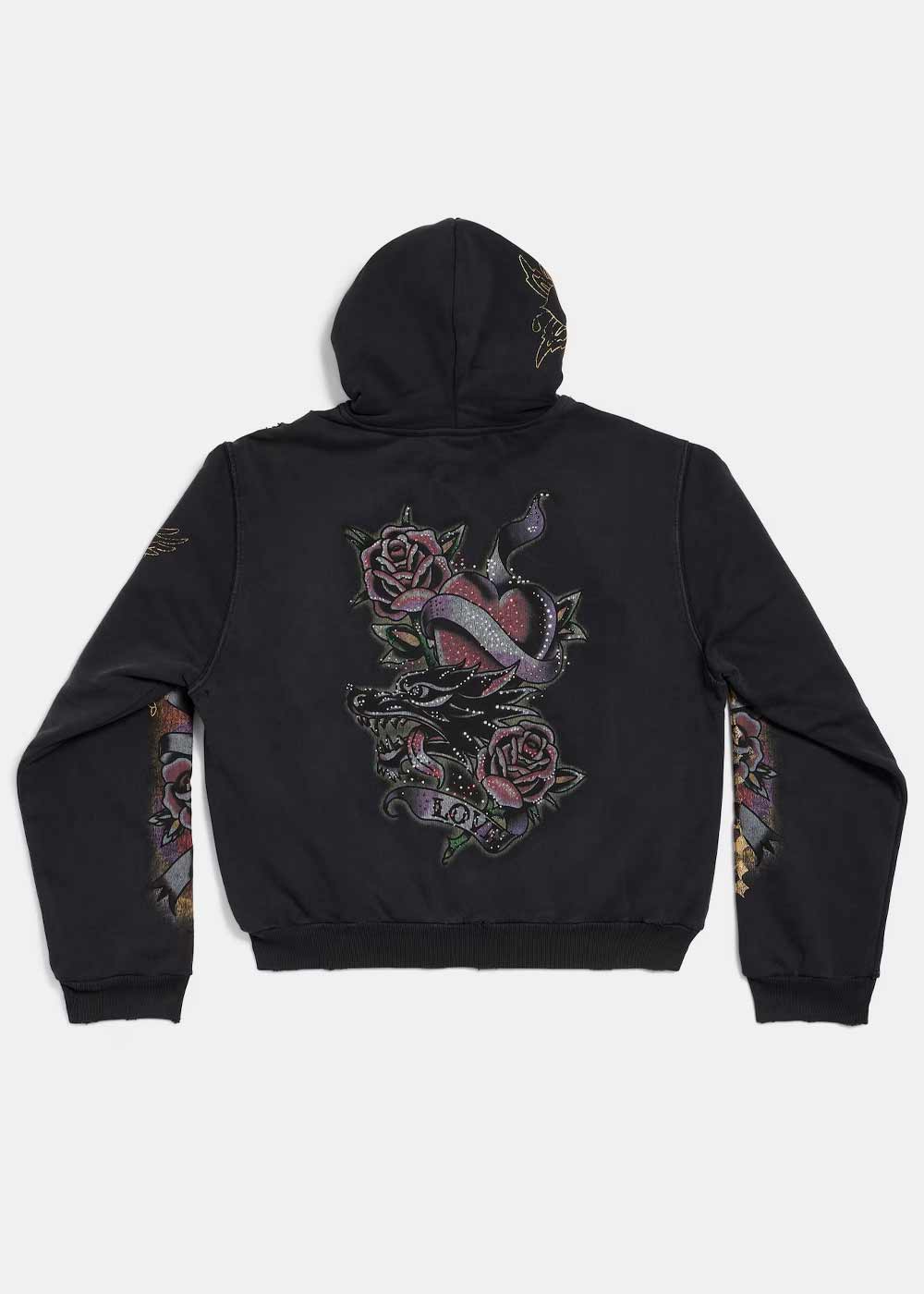 Оригінальна Black Small Zip Up Hoodie Balenciaga – вид ззаду