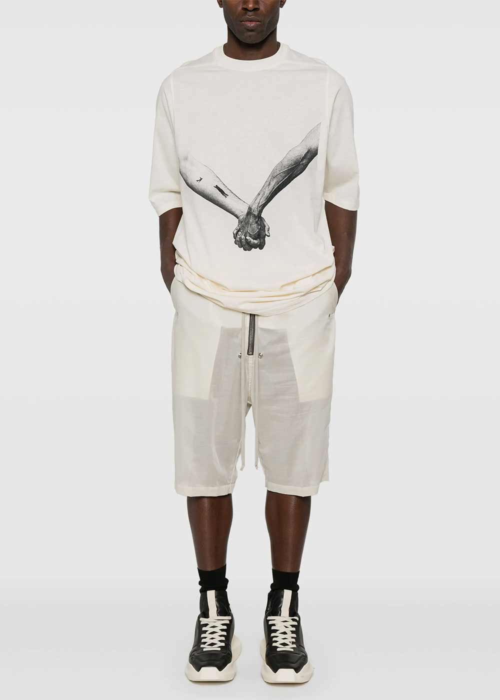 Оригінальна Natural Jumbo Ss T-Shirt Rick owens – вид ззаду