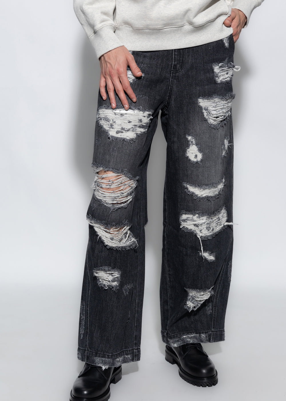 Black Distressed-Effect Jeans Ader error оригінал – Купити в Україні – вид ззаду