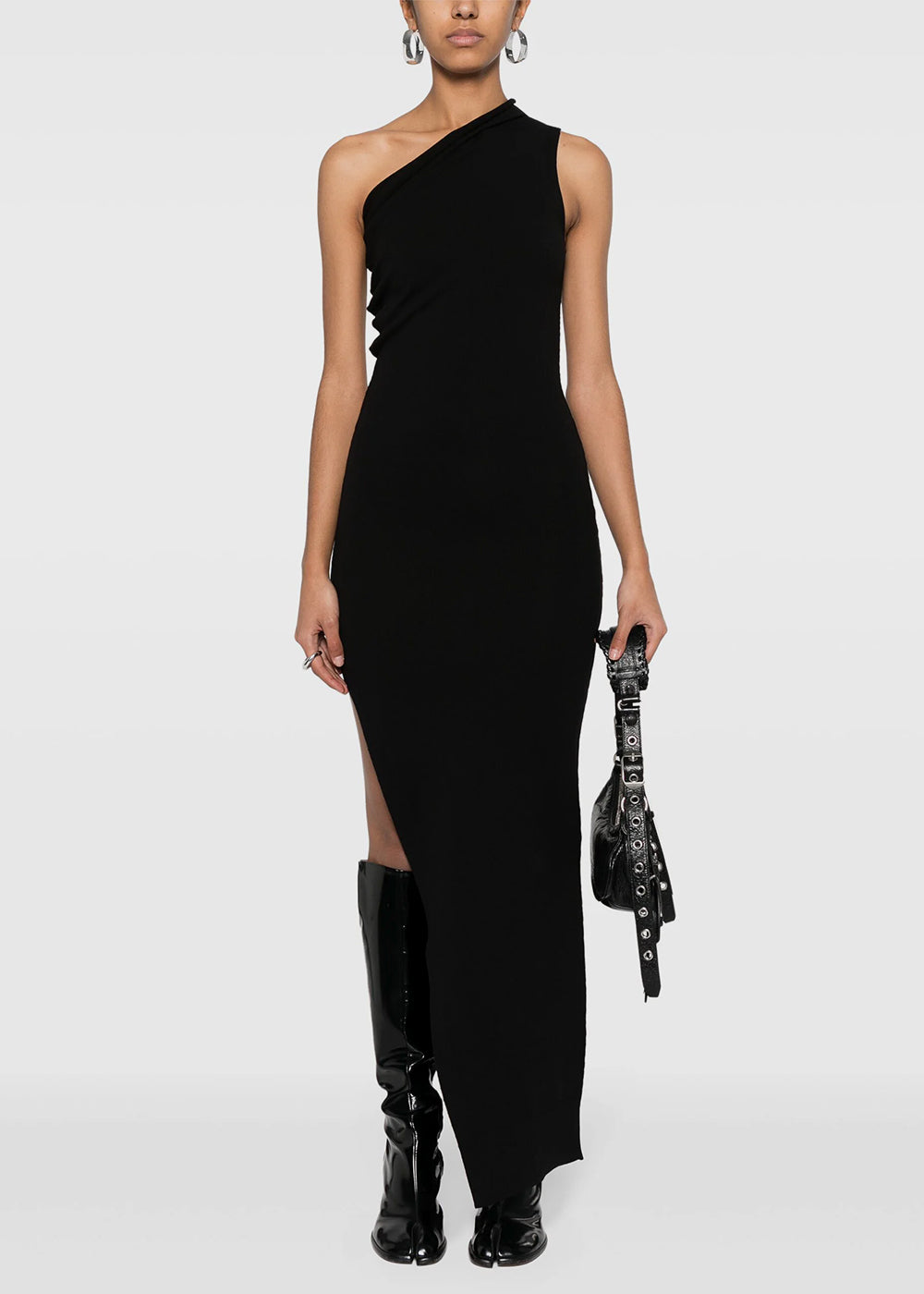 Black Asymmetric-Design Dress Rick owens – Гарантія оригінальності – вид ззаду