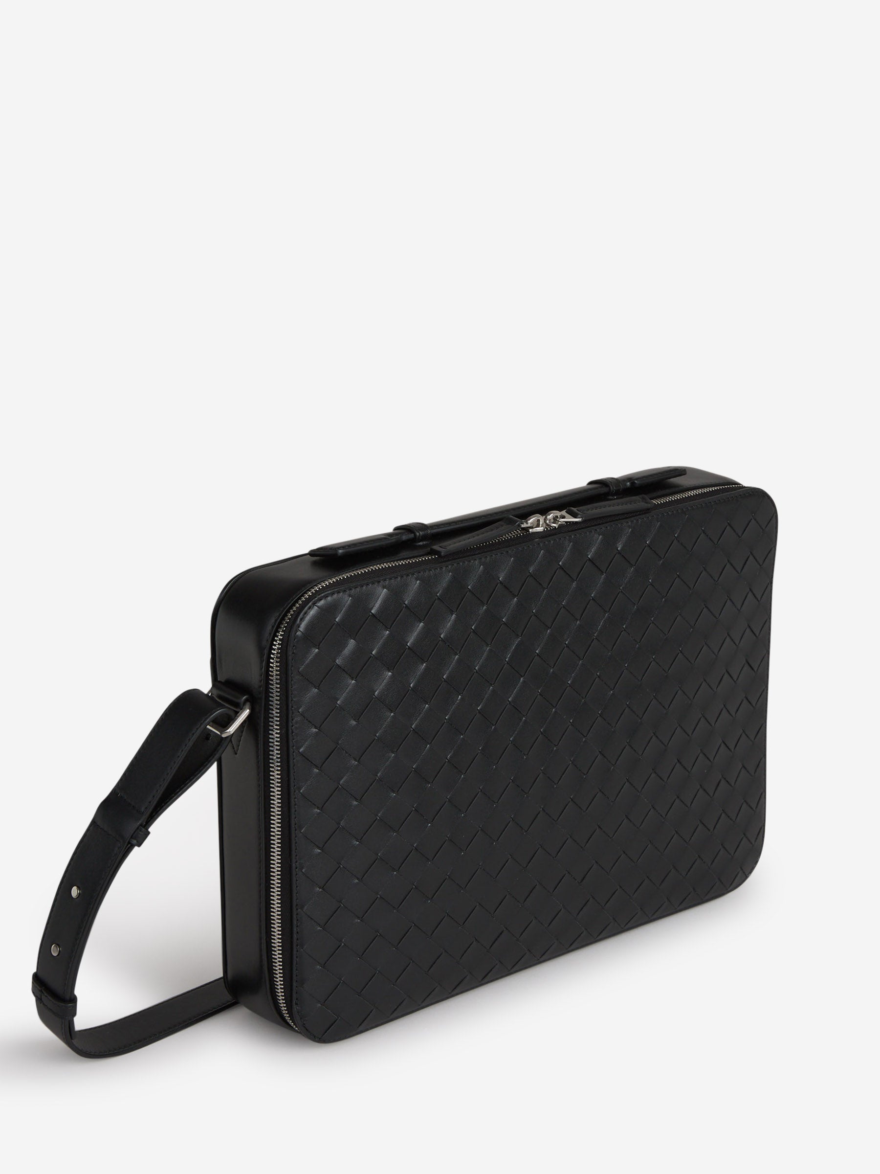 Intrecciato Leather Briefcase Bottega veneta оригінал – Купити в Україні – вид ззаду