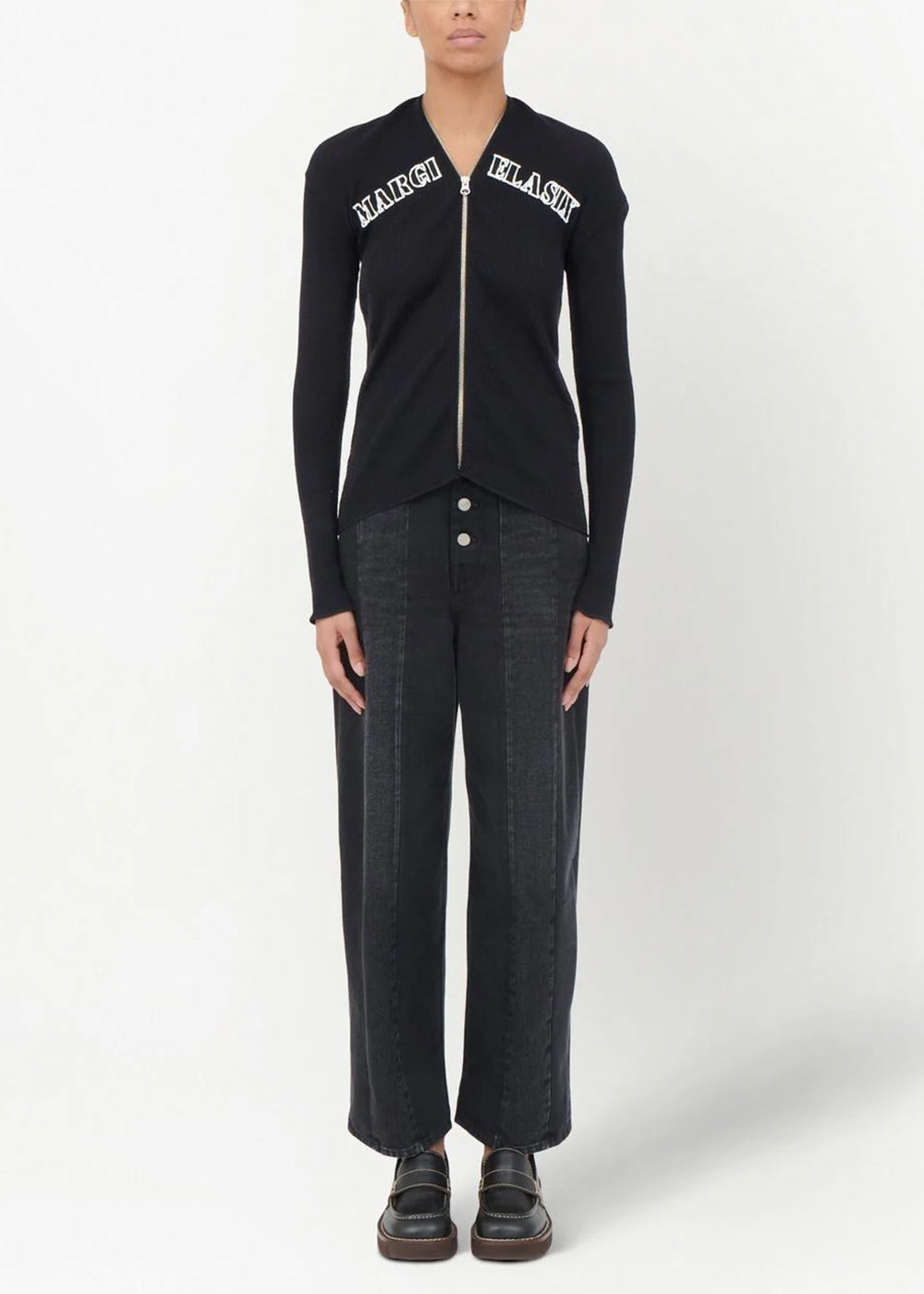 Оригінальна Black Zip-Up Cardigan Maison margiela – вид ззаду