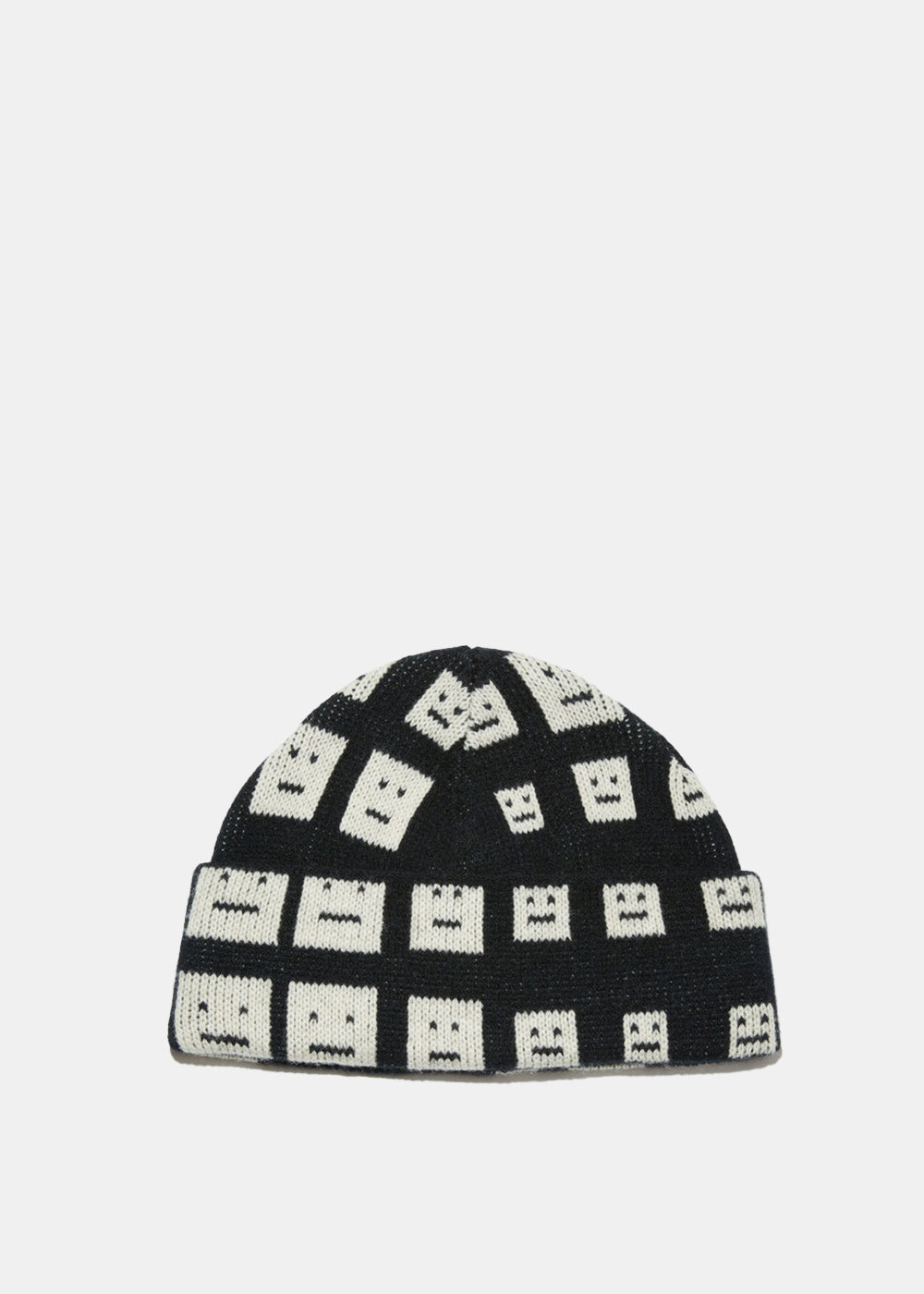 Оригінальна Black Checkboard Pattern Beanie Acne studios – боковий вид