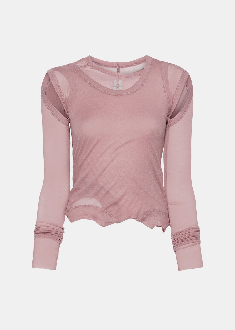 Pink Layered Distressed-Effect Top Rick owens оригінал – Купити в Україні – боковий вид