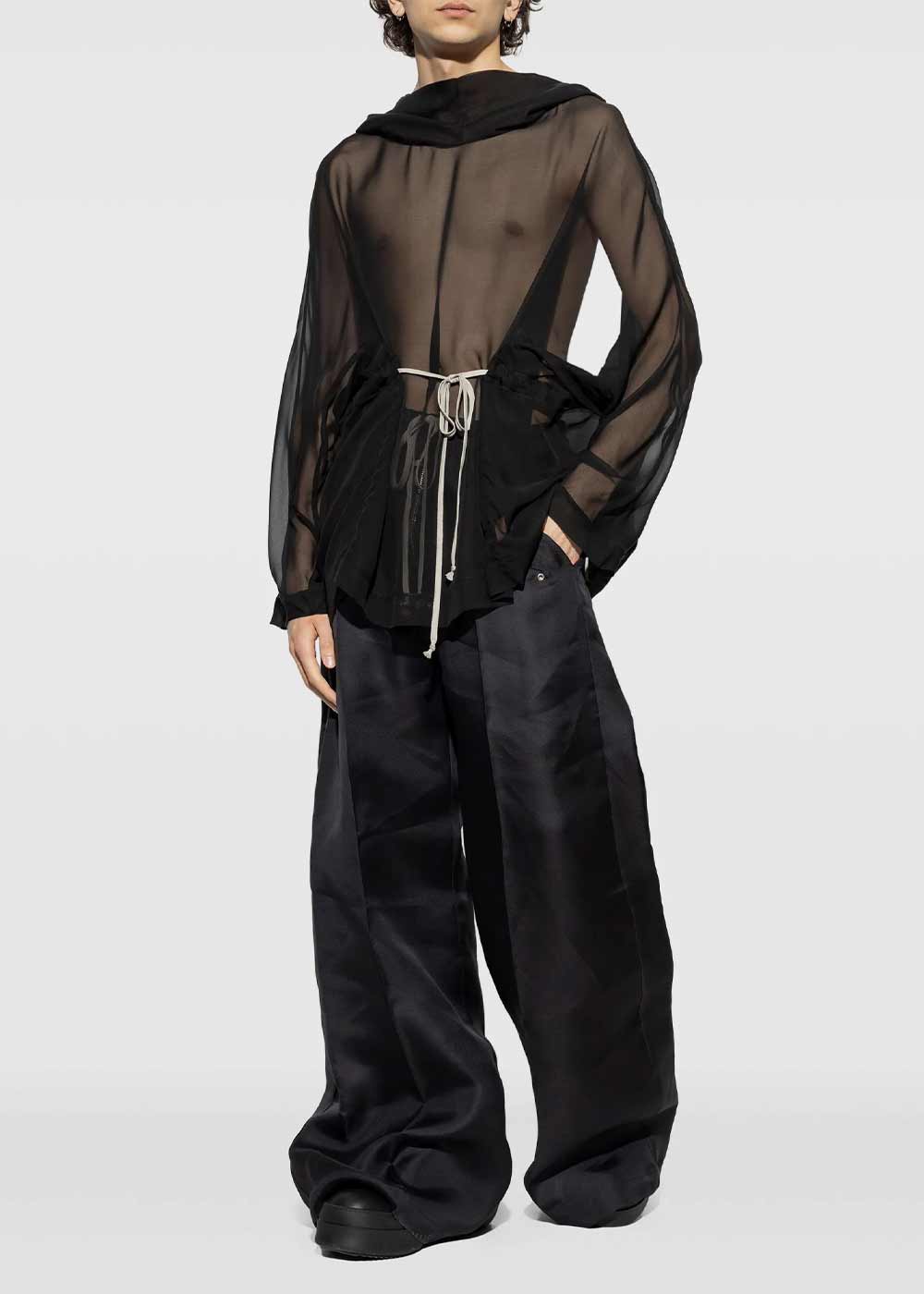 Black Hooded Tunic Rick owens оригінал – Купити в Україні – вид ззаду