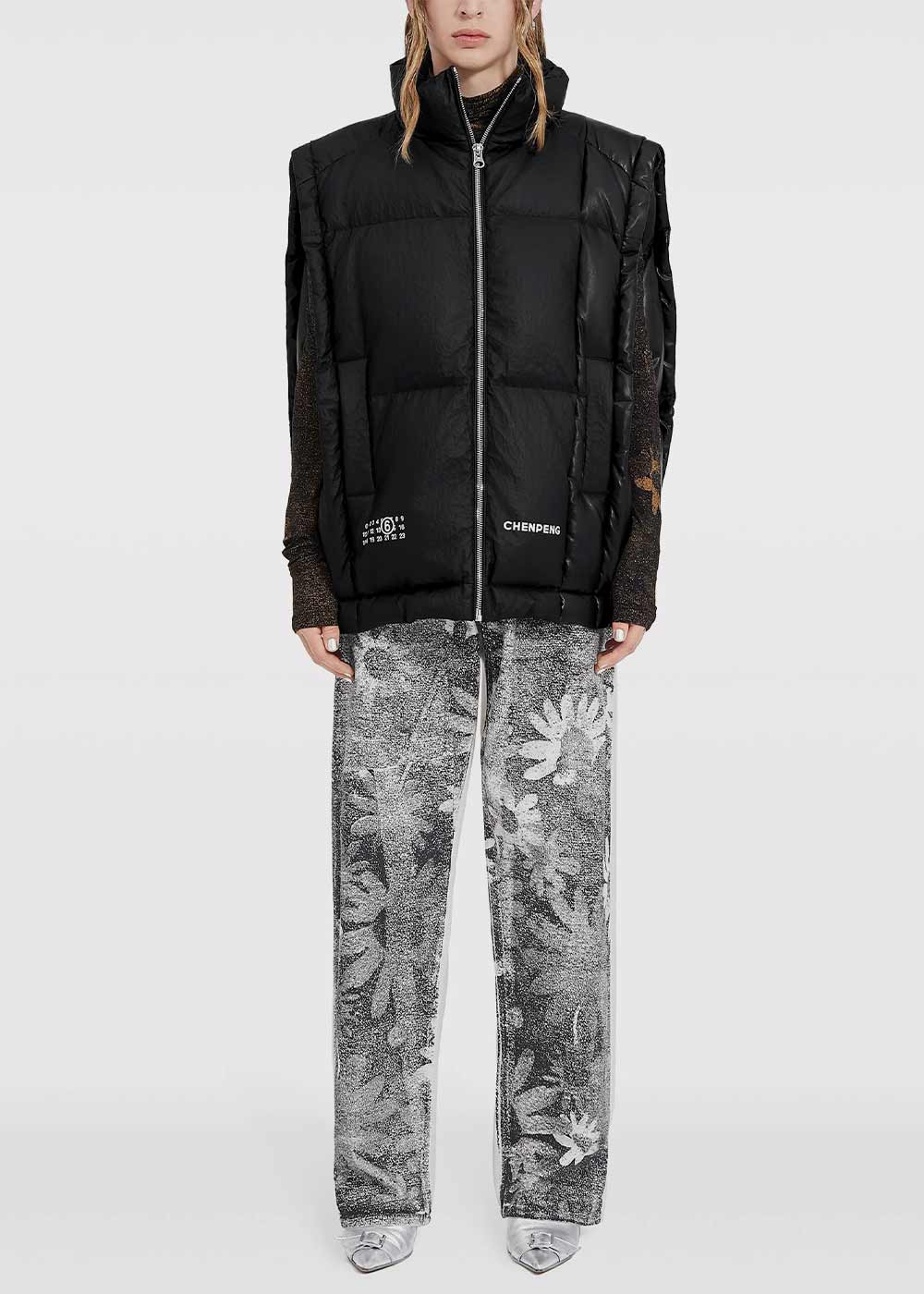 Оригінальна Black Mm6 X Chen Peng Numbers-Logo Padded Gilet Maison margiela – вид ззаду