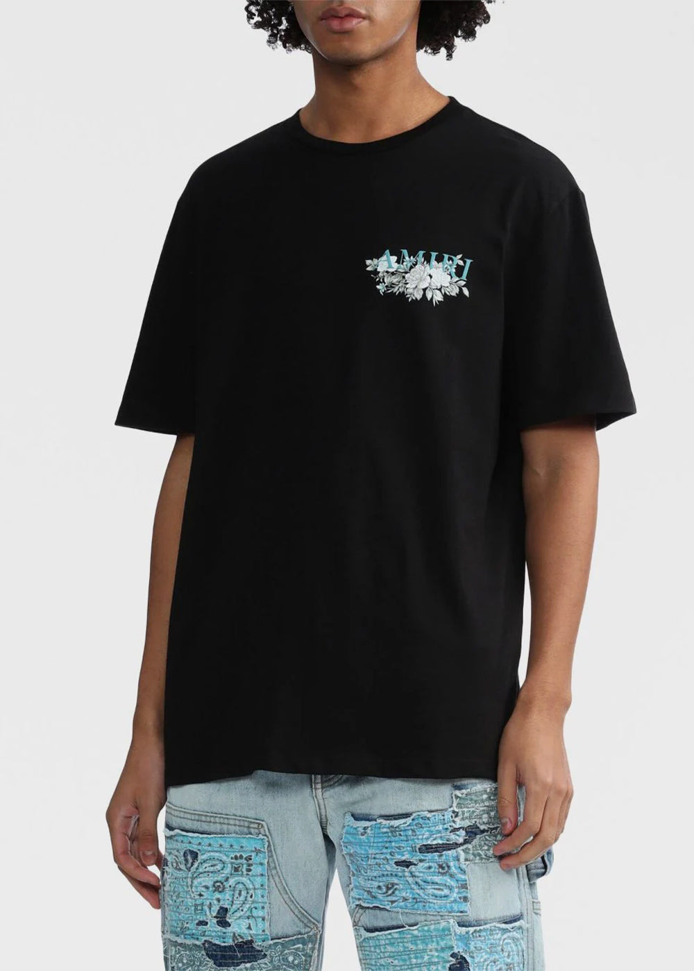 Оригінальна Black Floral Amiri Logo T-Shirt Amiri – детальний вид