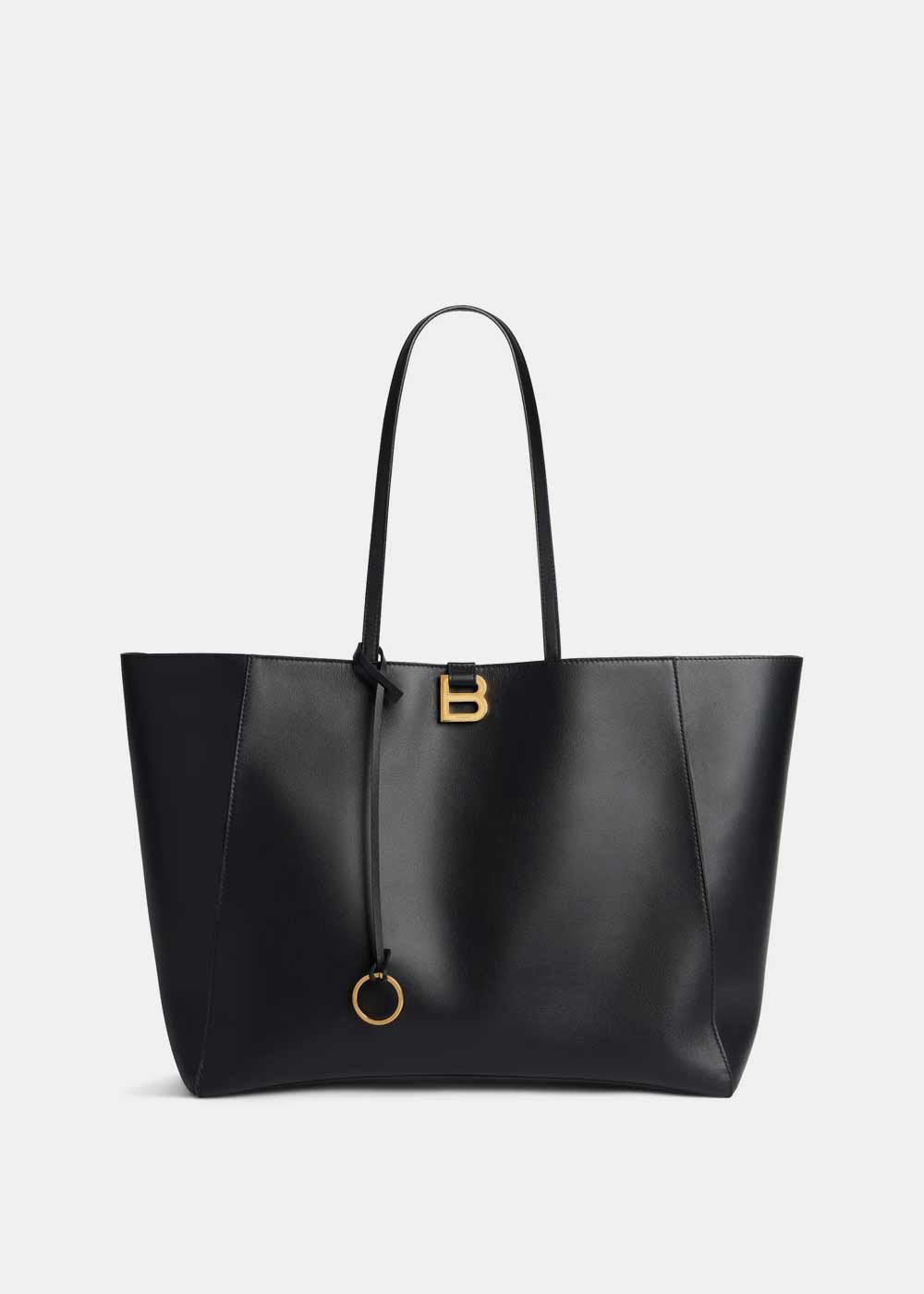 Оригінальна Black Hourglass Soft Large Tote Bag Balenciaga – боковий вид