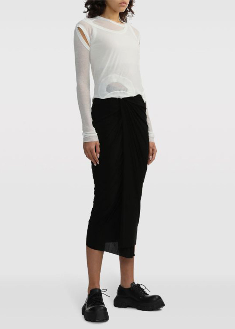 Оригінальна Milk Layered Distressed-Effect Top Rick owens – вид ззаду