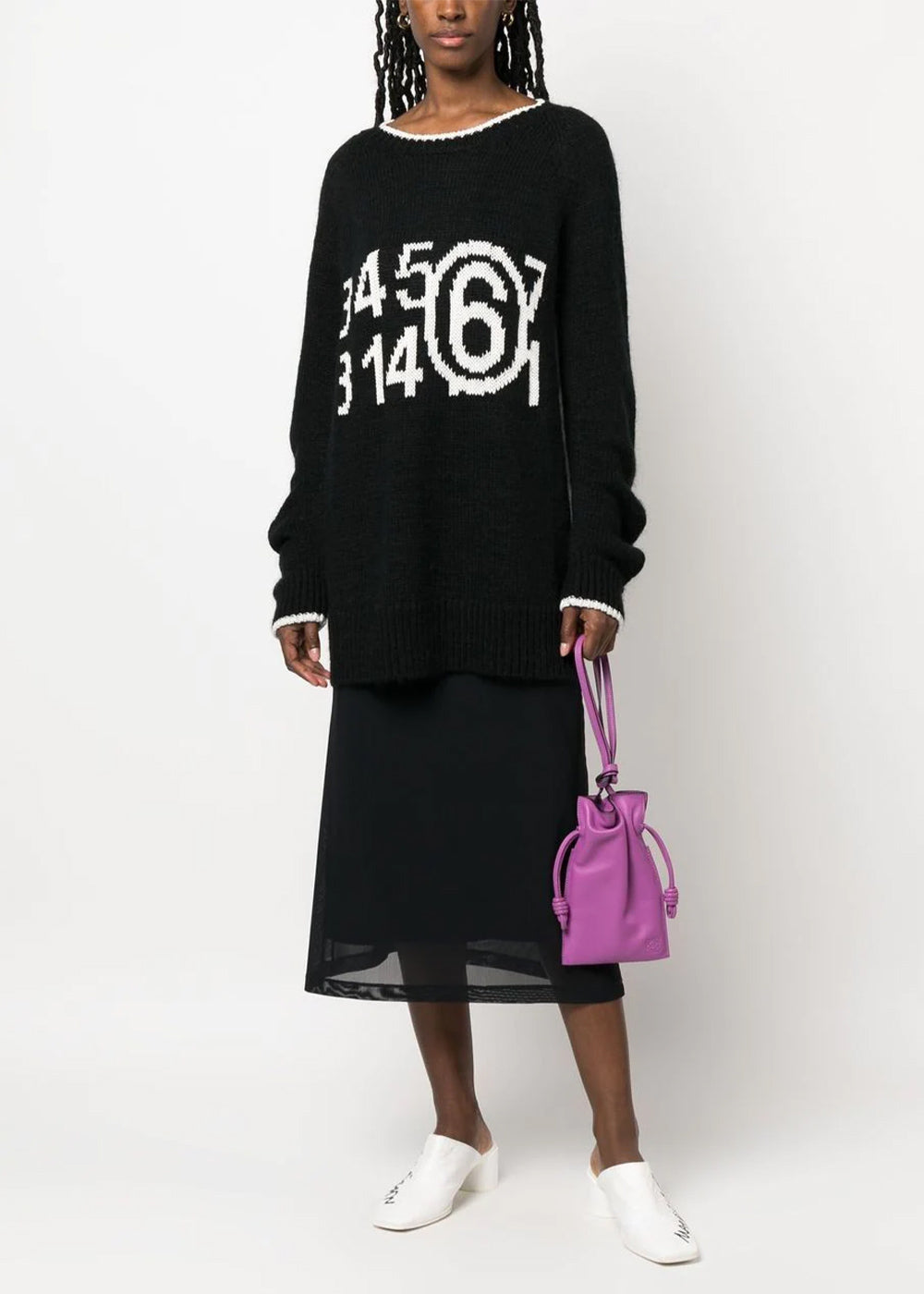 Black Intarsia-Knit Jumper Maison margiela оригінал – Купити в Україні – вид ззаду