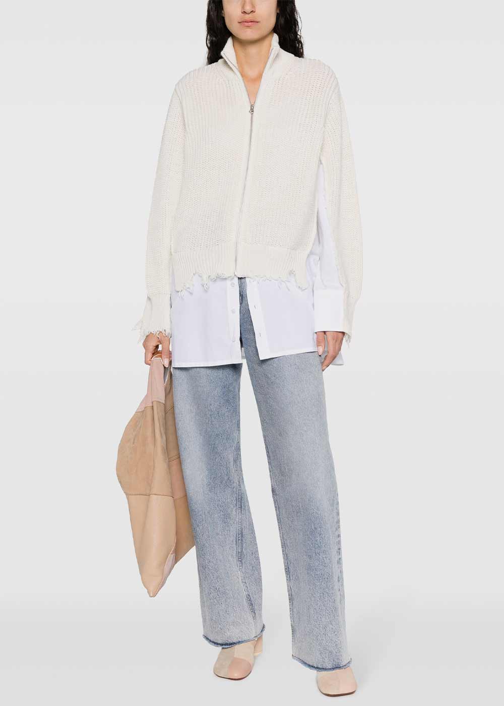 Оригінальна Off White Distressed-Finish Shirt-Underlayer Jumper Maison margiela – вид ззаду