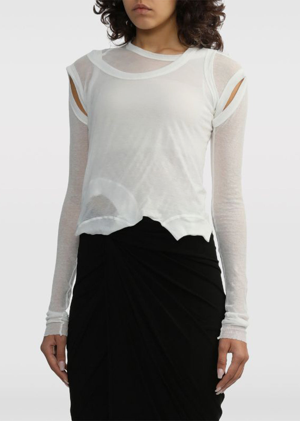 Оригінальна Milk Layered Distressed-Effect Top Rick owens – детальний вид