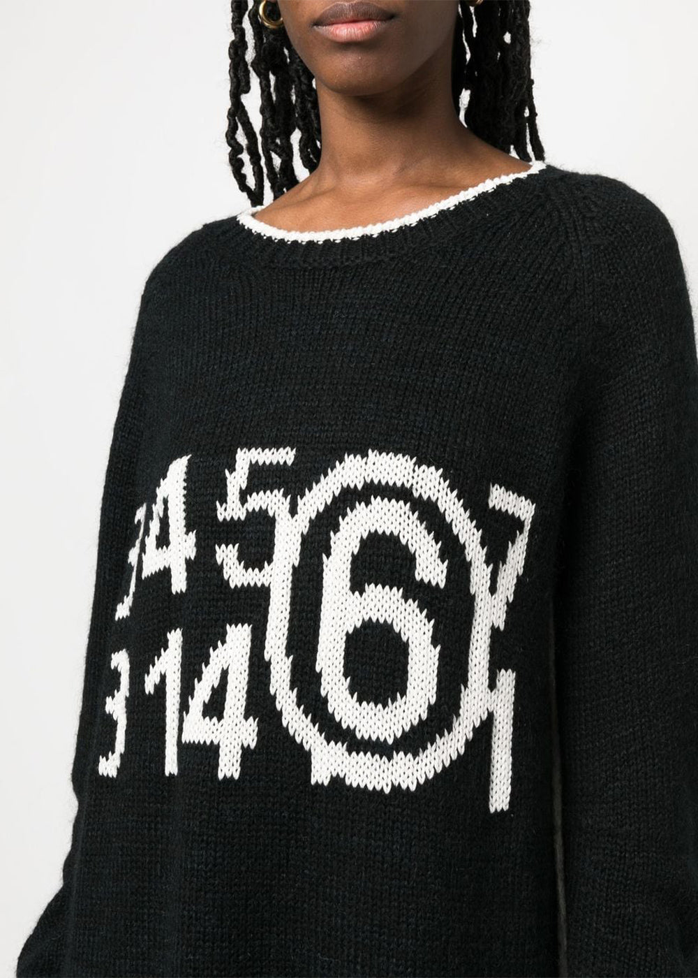 Black Intarsia-Knit Jumper Maison margiela оригінал – Купити в Україні – збільшений вид
