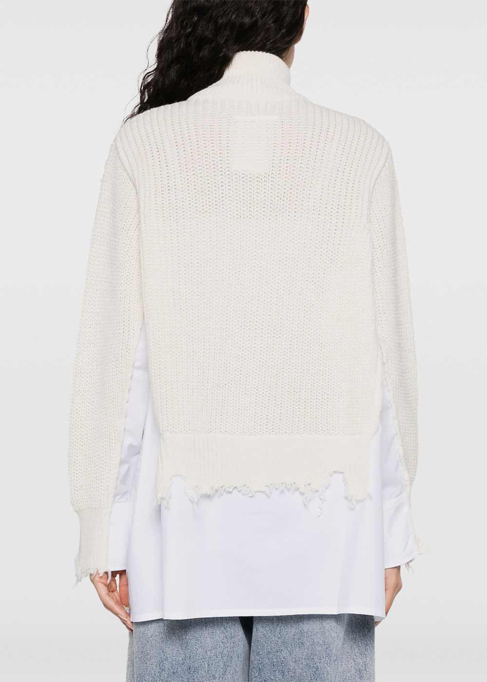 Оригінальна Off White Distressed-Finish Shirt-Underlayer Jumper Maison margiela – збільшений вид
