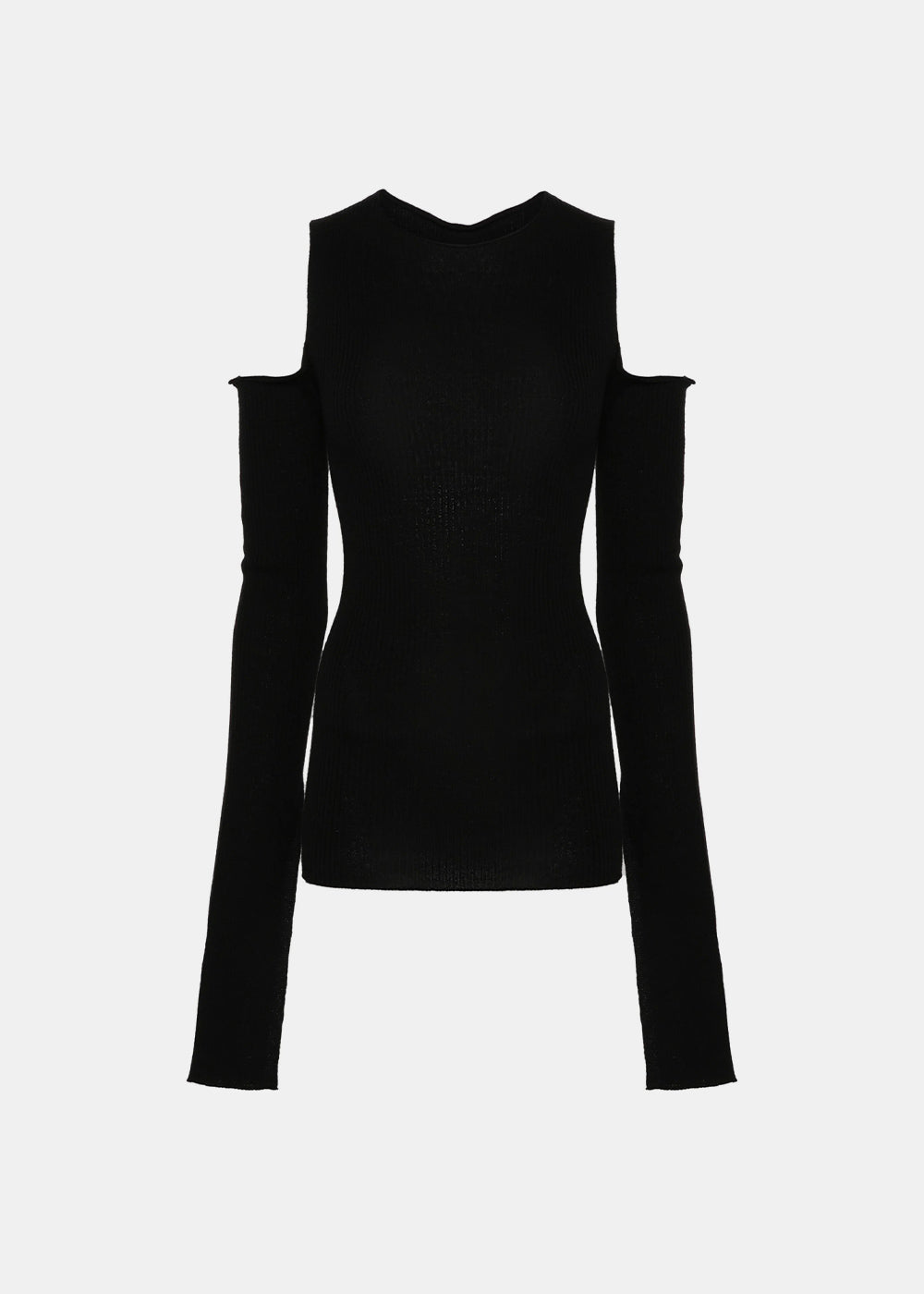 Black Open-Shoulder Ribbed Top Rick owens оригінал – Купити в Україні – боковий вид