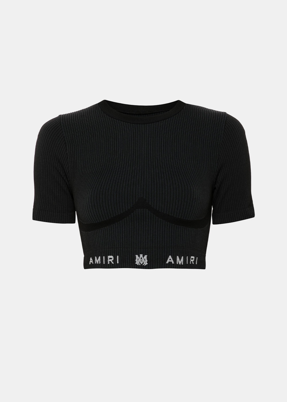 Black Cropped Ribbed Top Amiri – Гарантія оригінальності – боковий вид